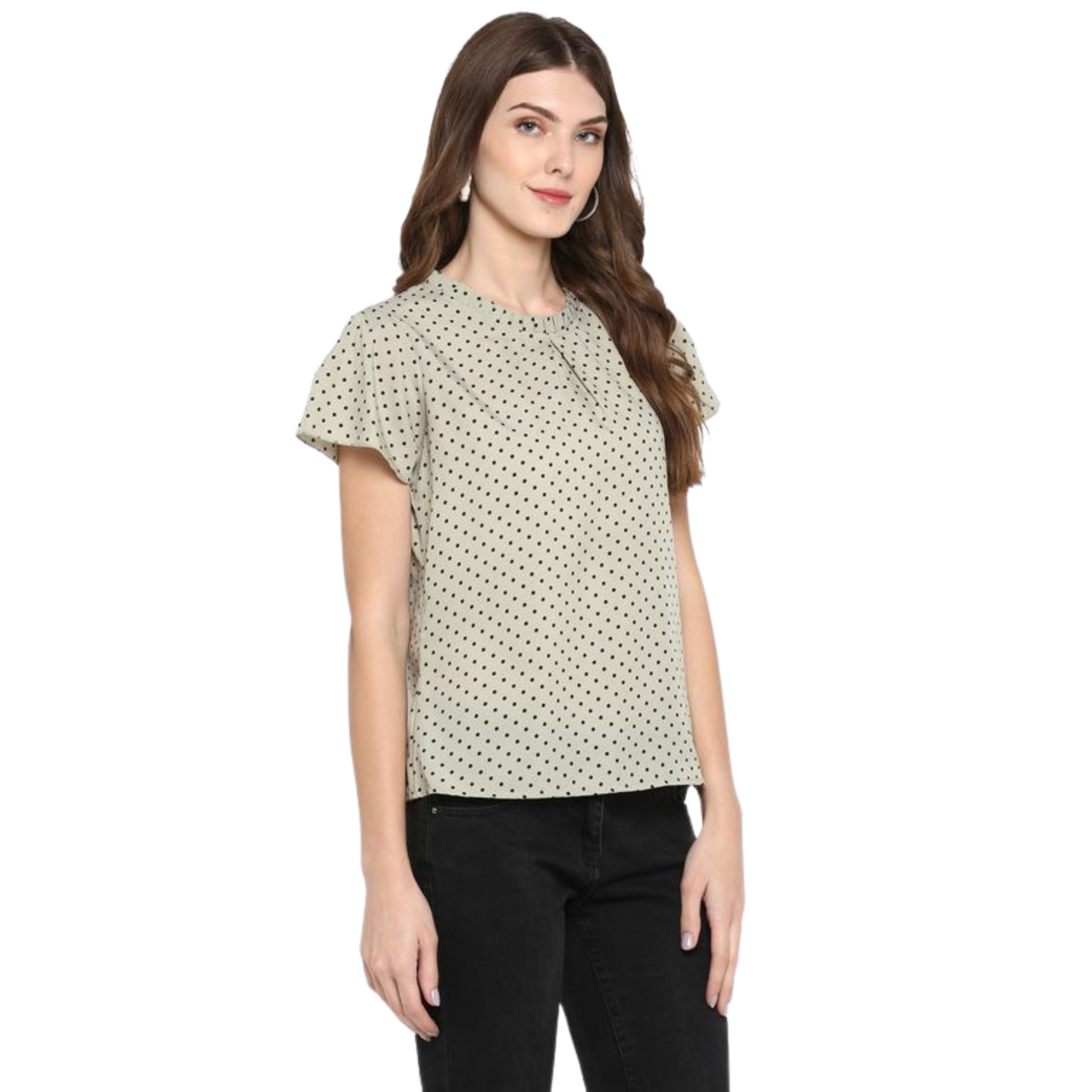 Green Polka Dot Top