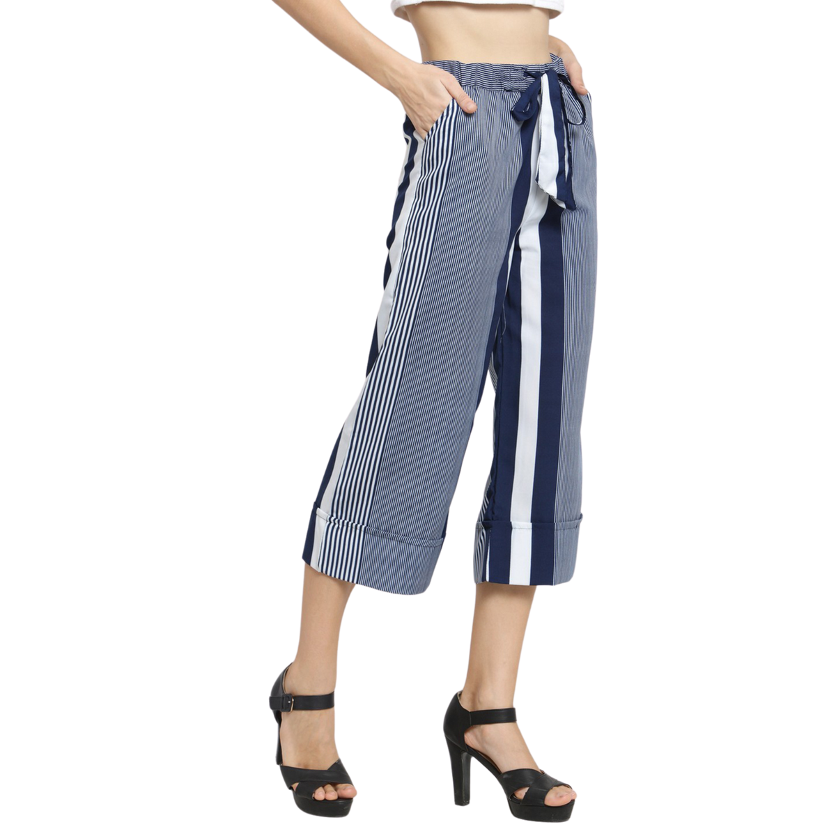 Blue And White Culottes