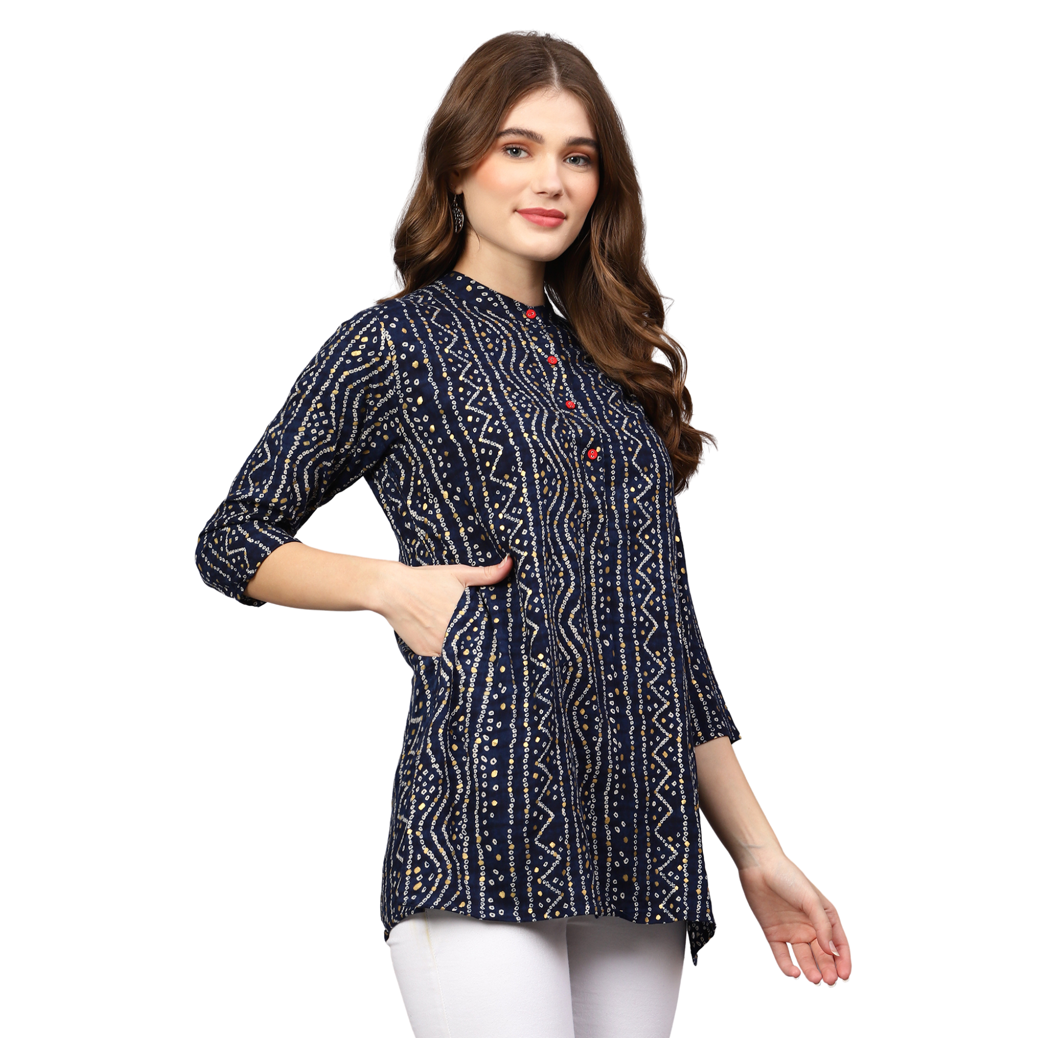 Blue Bandhani Print Tunic