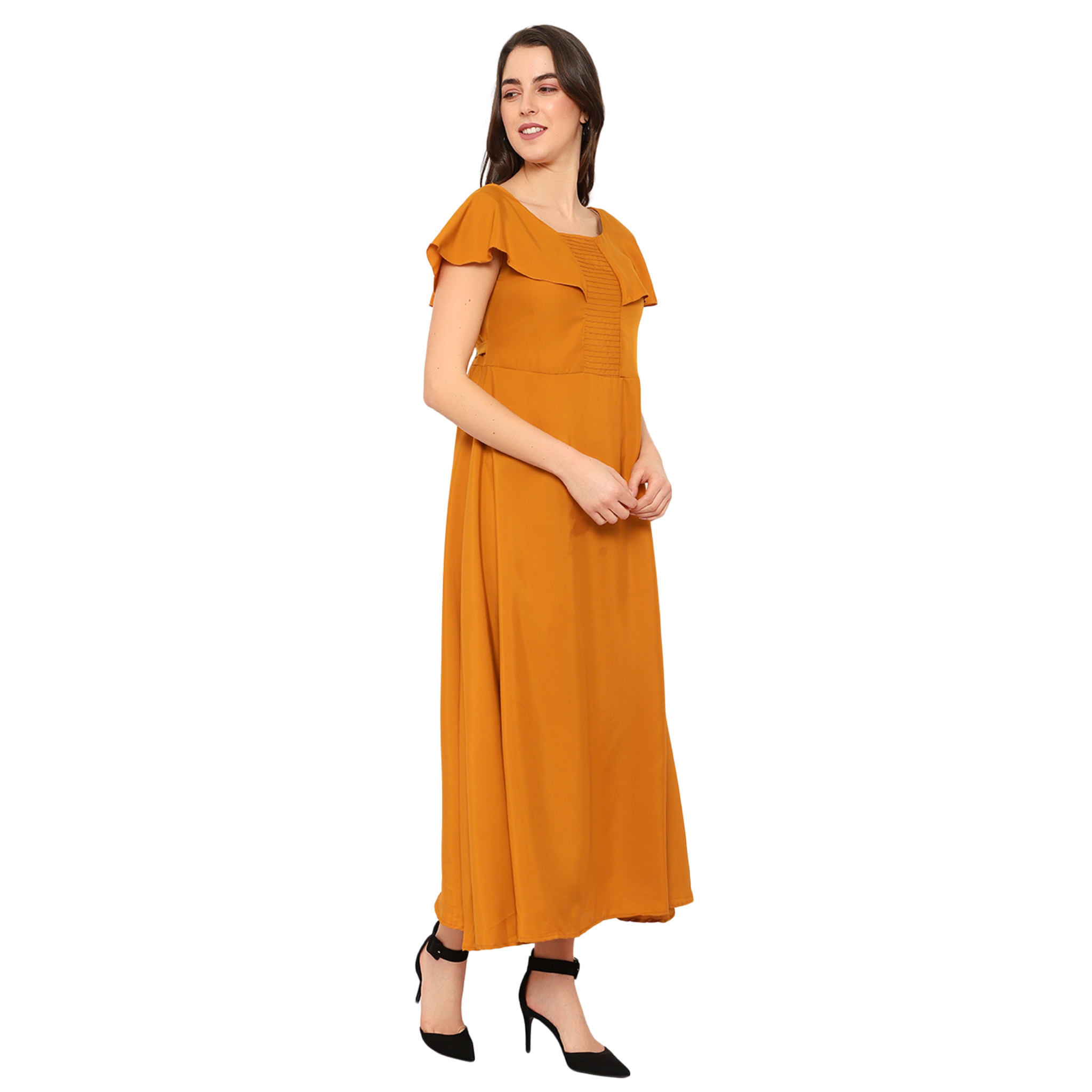 Yellow Solid Maxi Dress