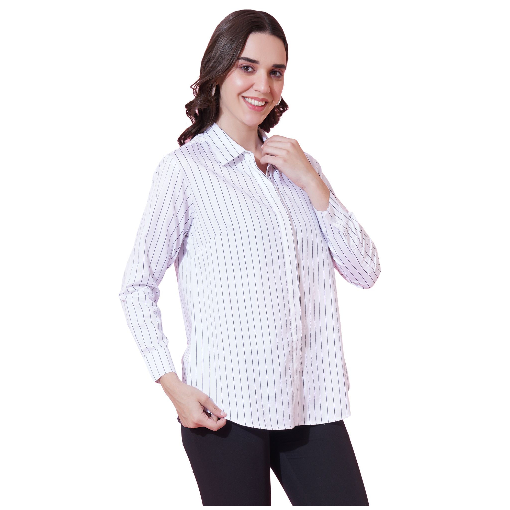 White Stripe Formal Shirt