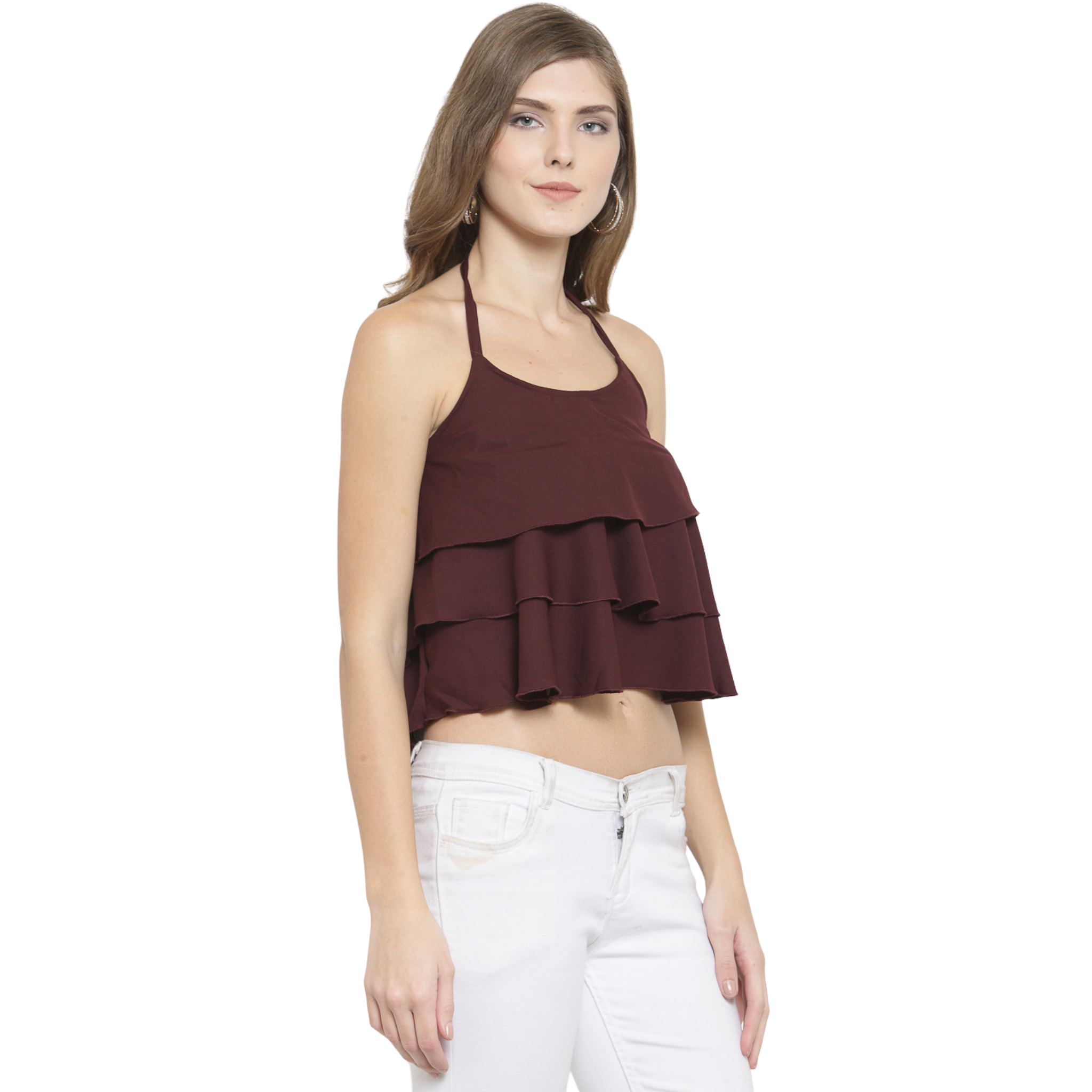 Maroon Crop Top