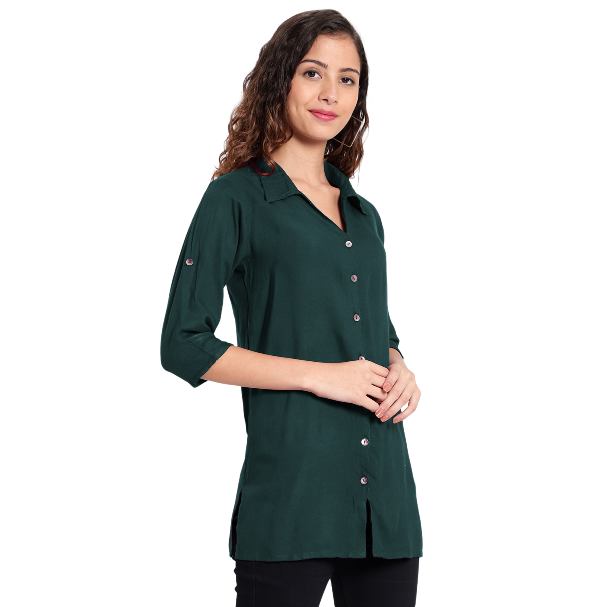 Dark Green Longline Shirt