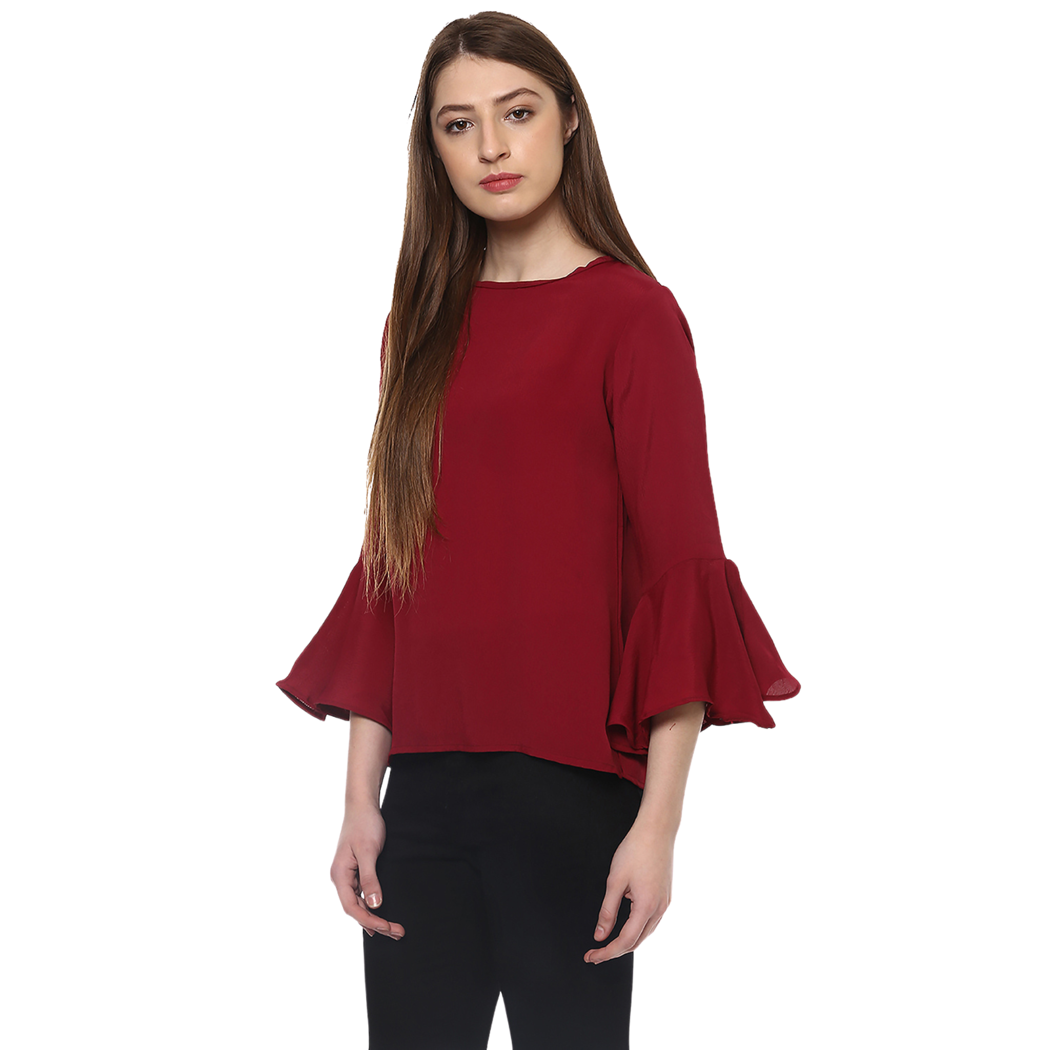 Maroon Crepe Top