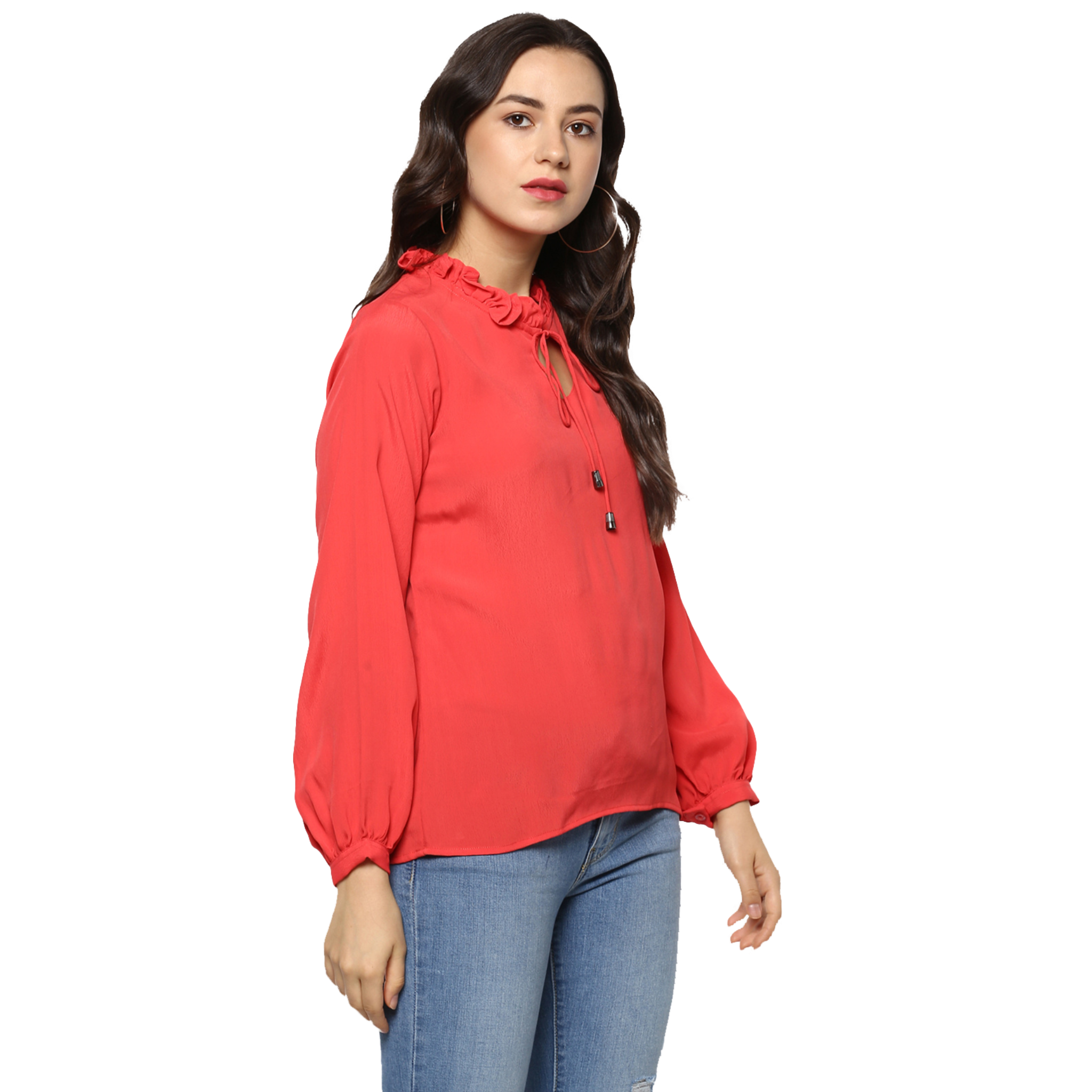 Red Crepe Top
