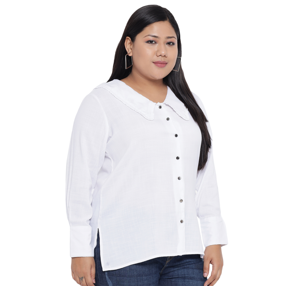 White Regular Plus Size Shirt