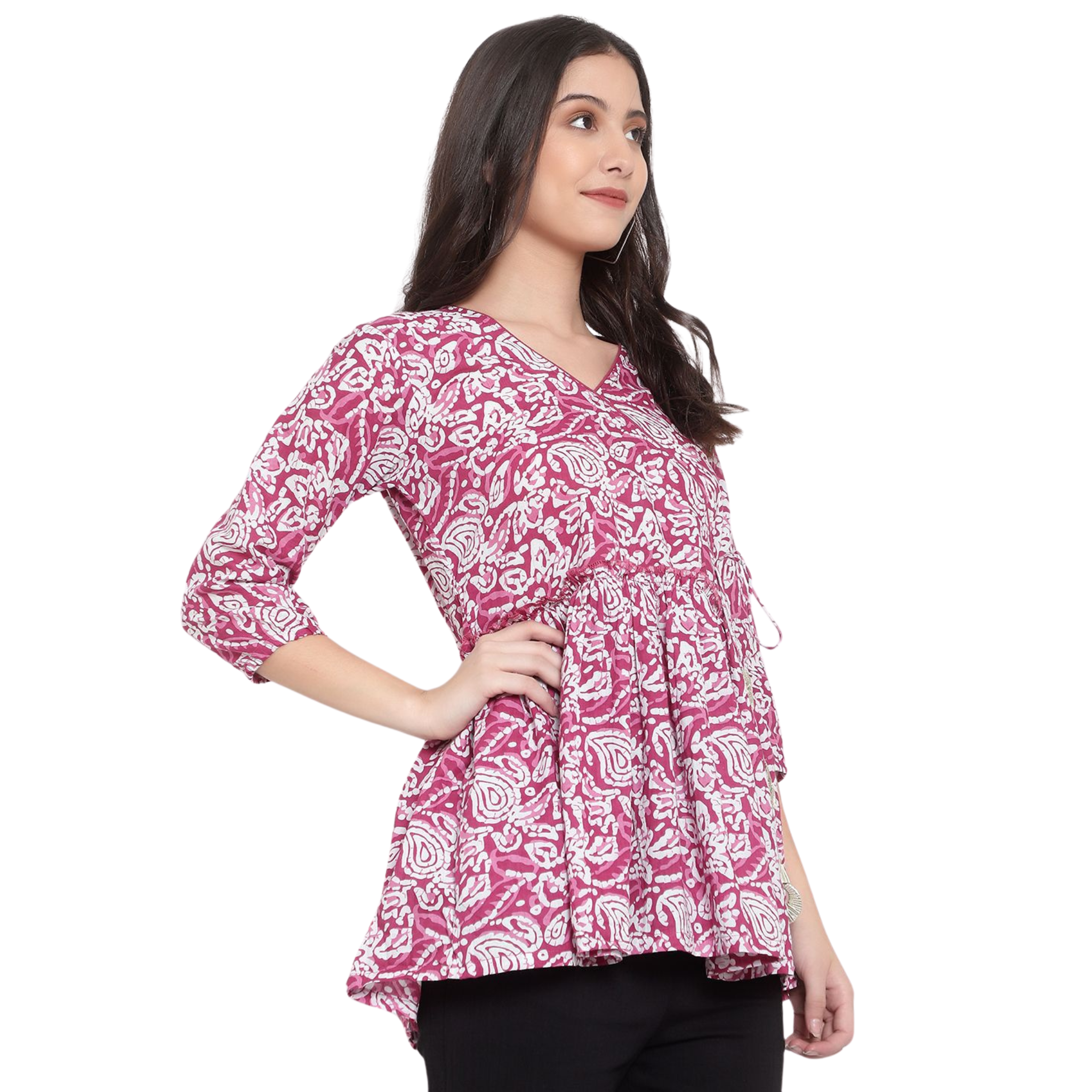 Pink Hand Block Print Tunic