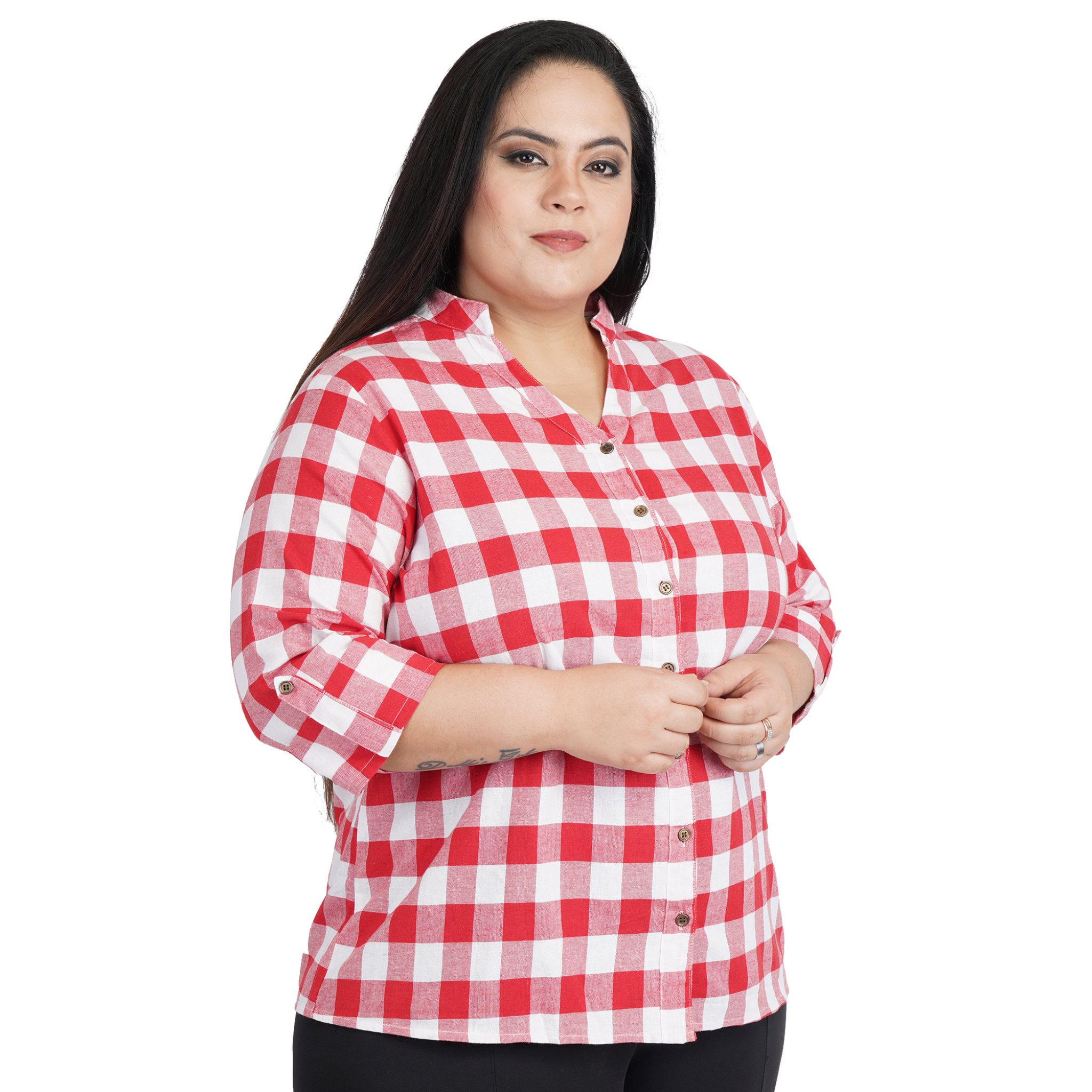 Red Checkered Plus Size Shirt