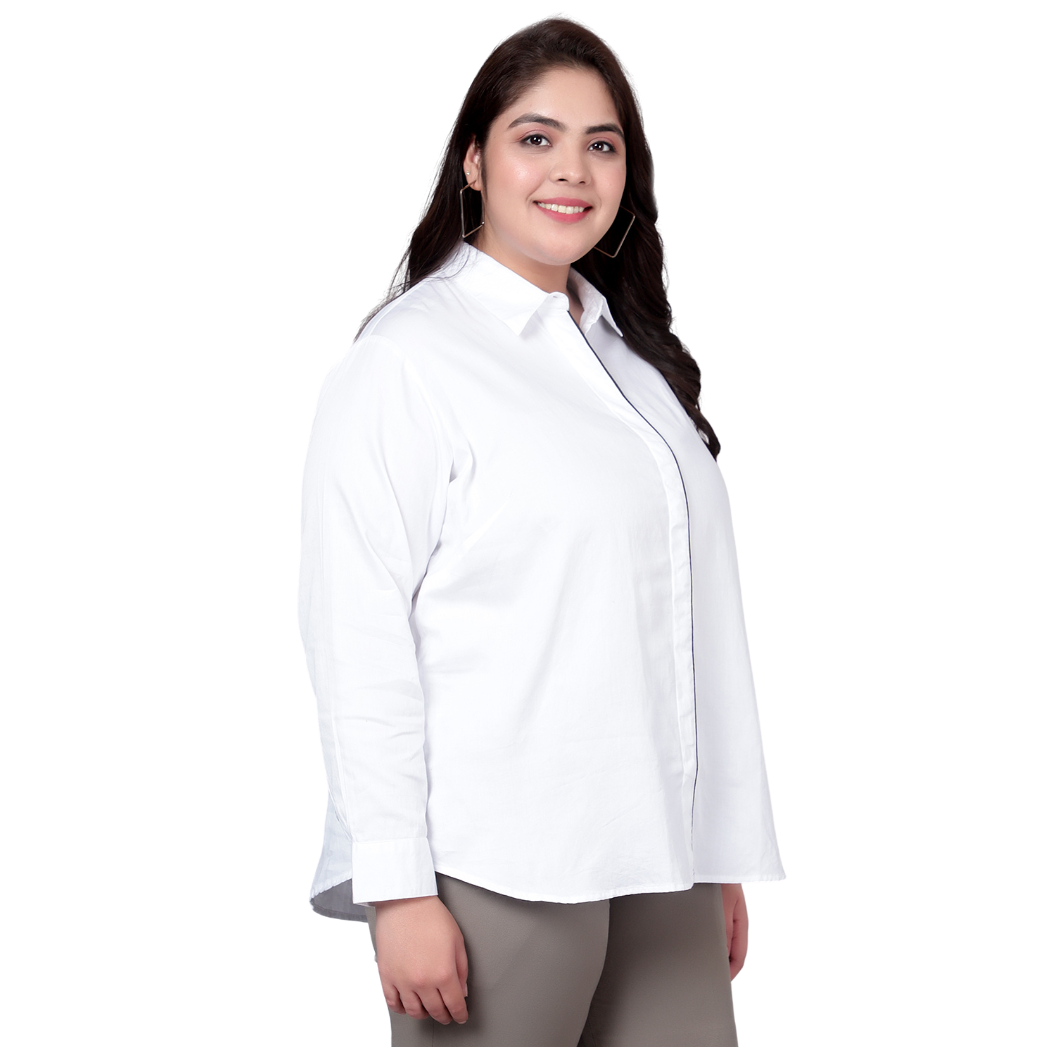 White Formal Plus Size Shirt