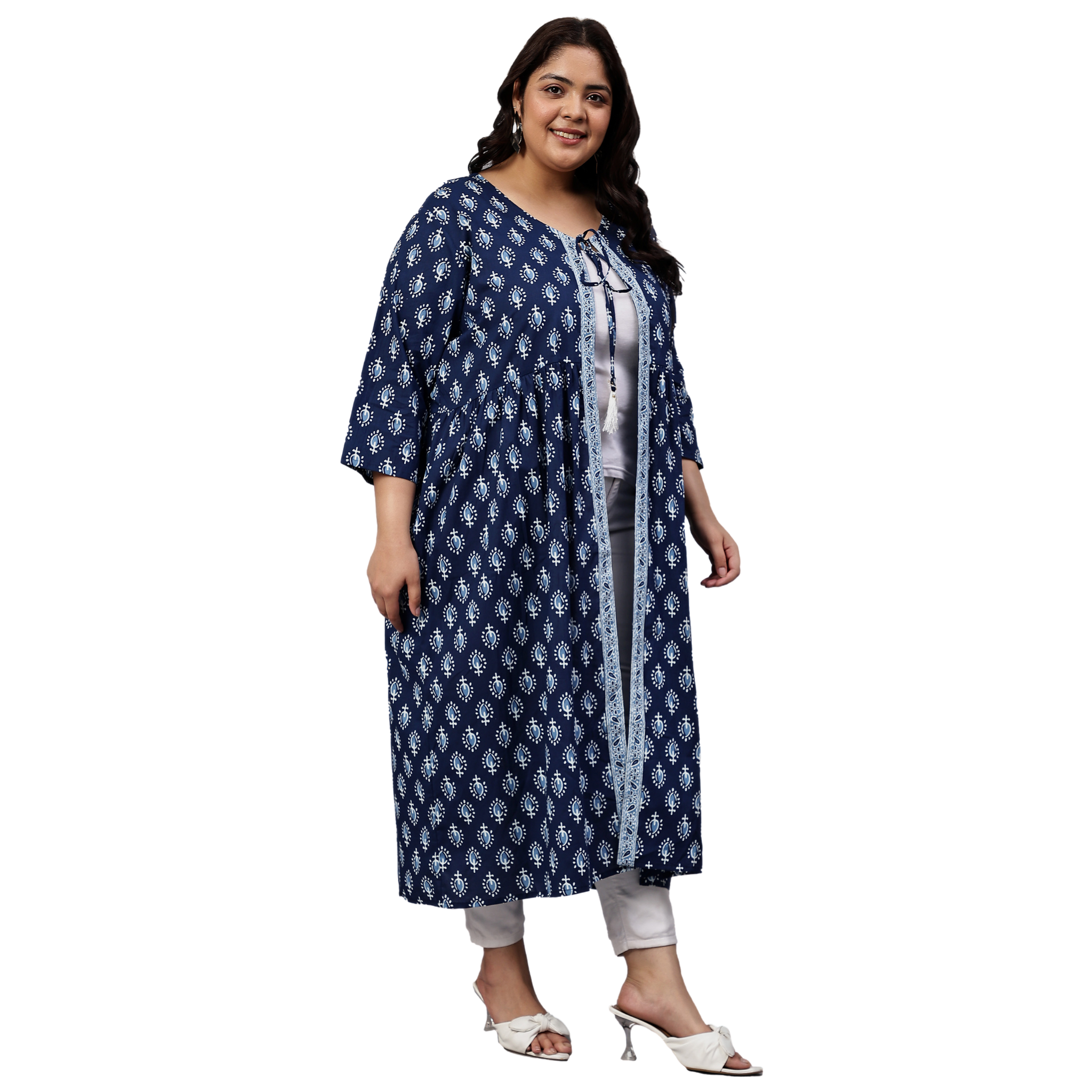 Blue Cotton Shrug