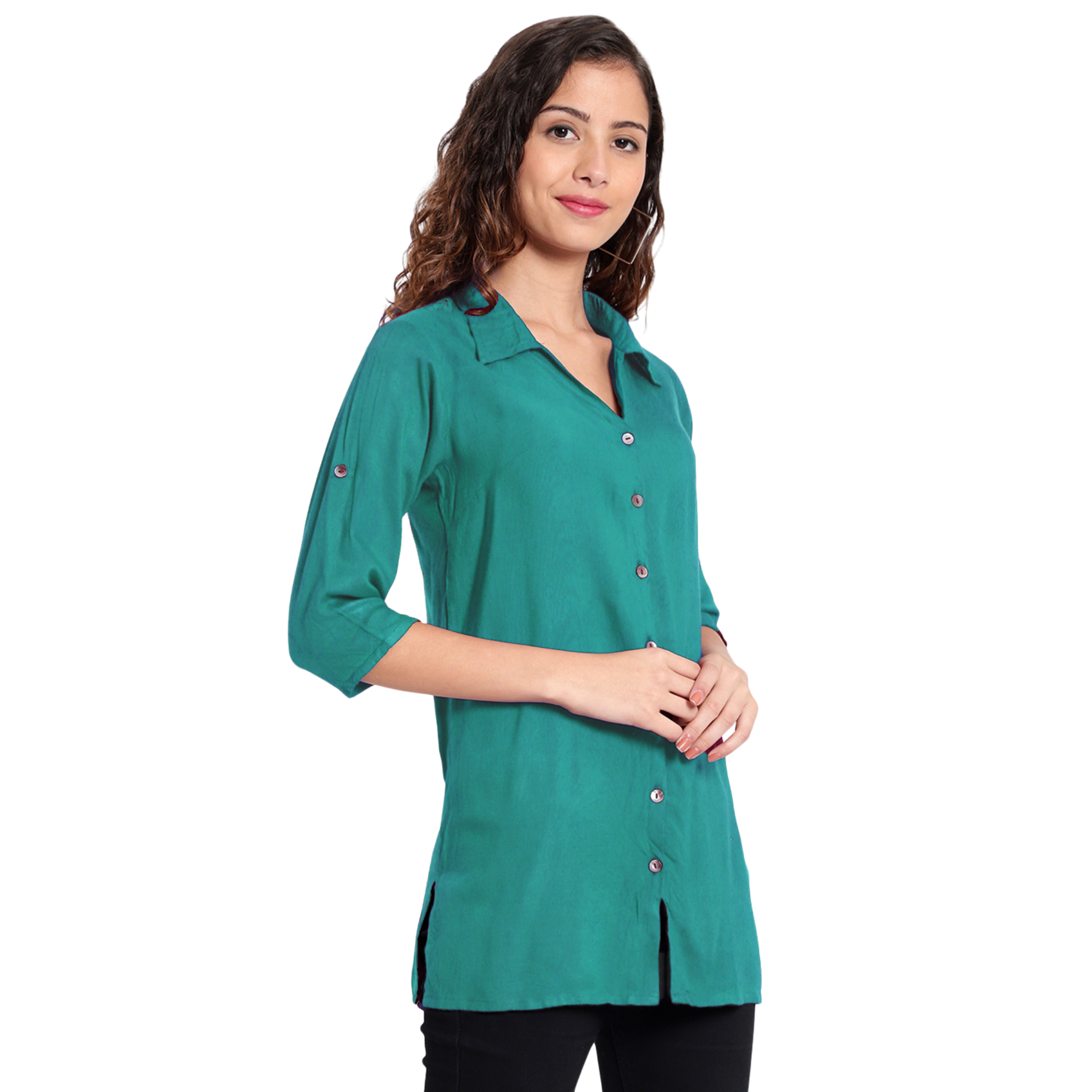 Turquoise Longline Shirt
