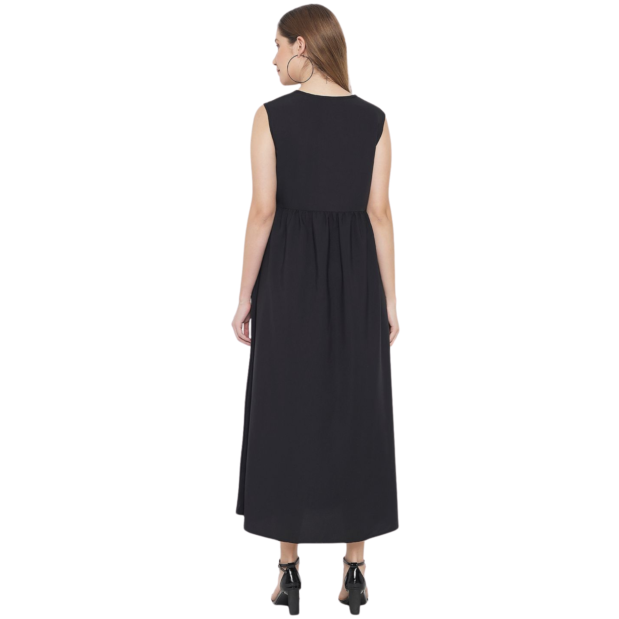 Black Floral Layered Maxi Dress