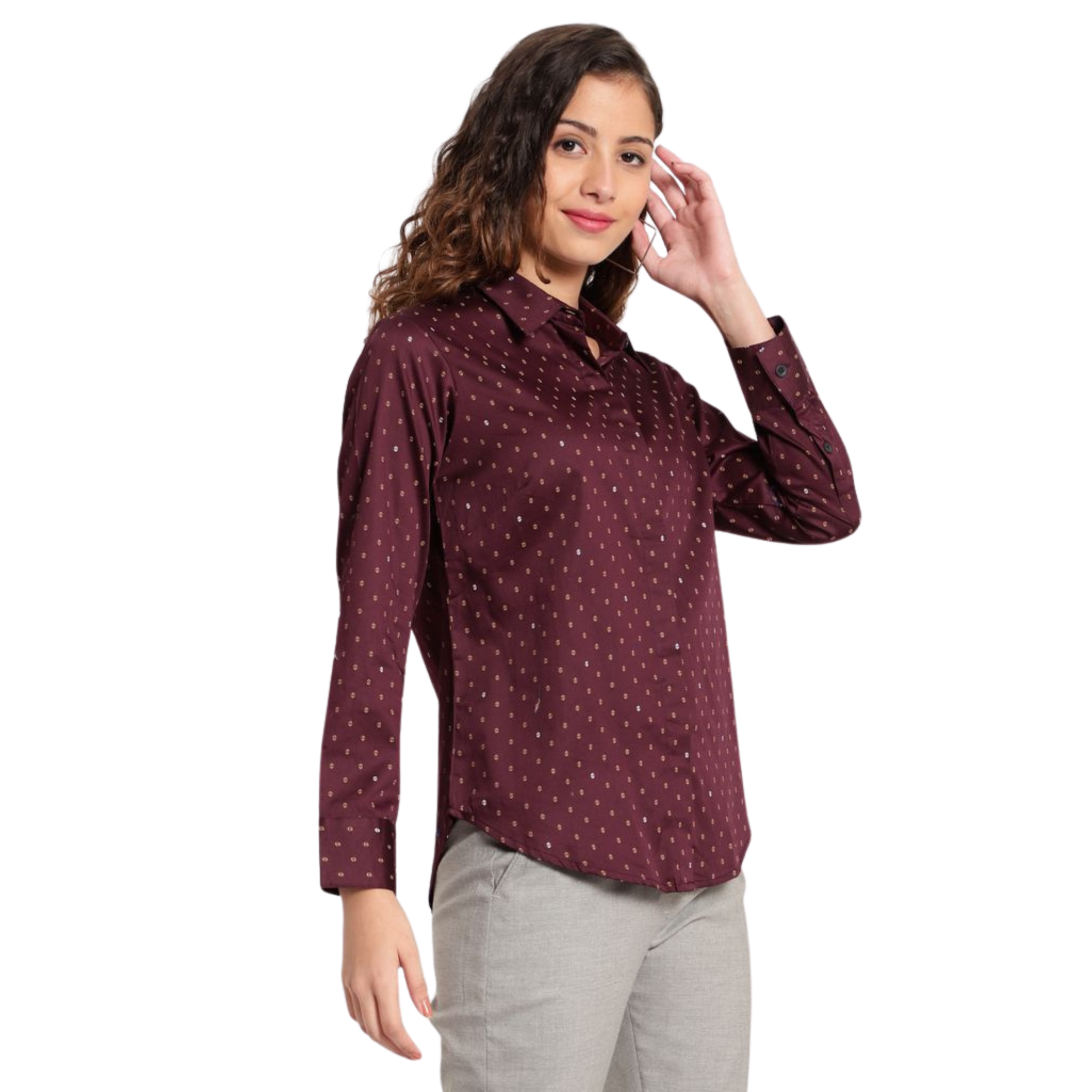 Purple Print Formal Shirt
