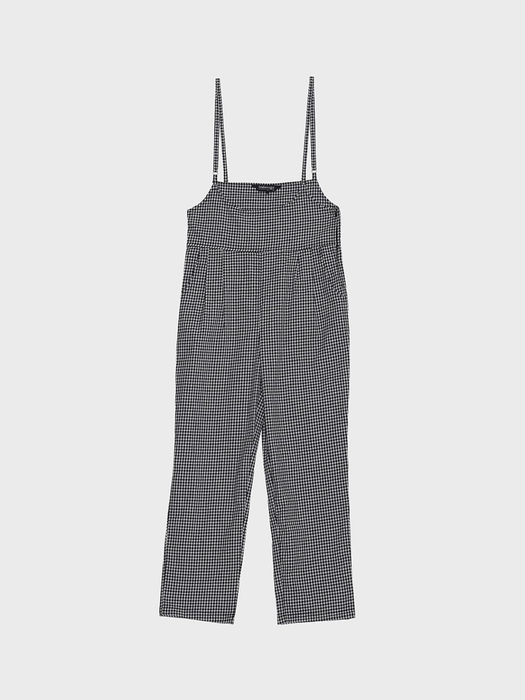 White & Black Checkered Dungaree — view 4