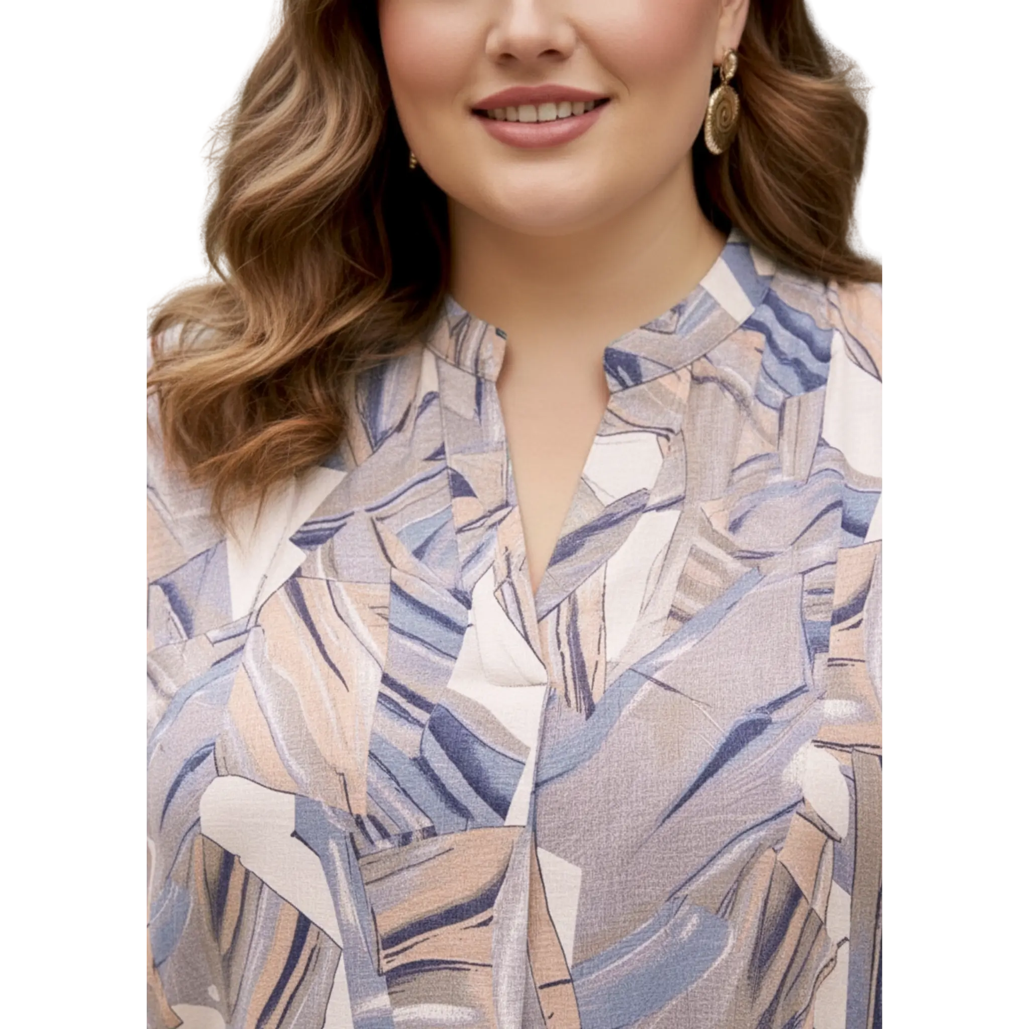 Brown Centrepleat Print Tunic