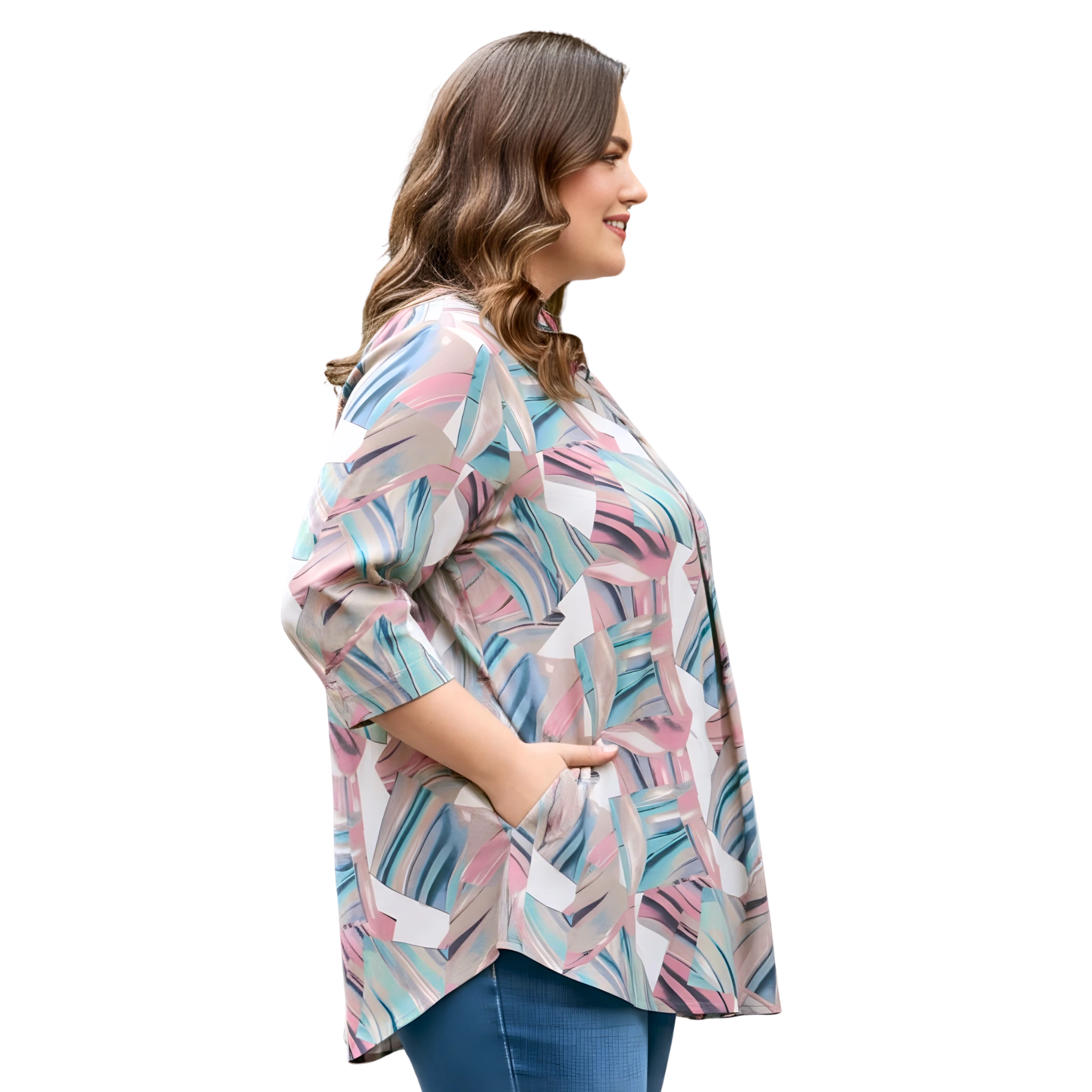 Pink Centrepleat Print Tunic