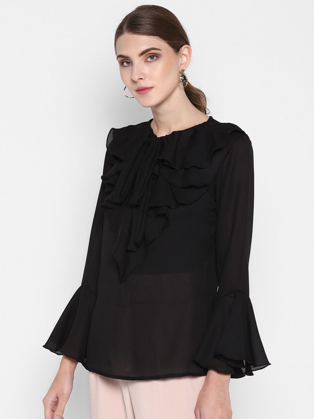 Black Flared Top — view 4