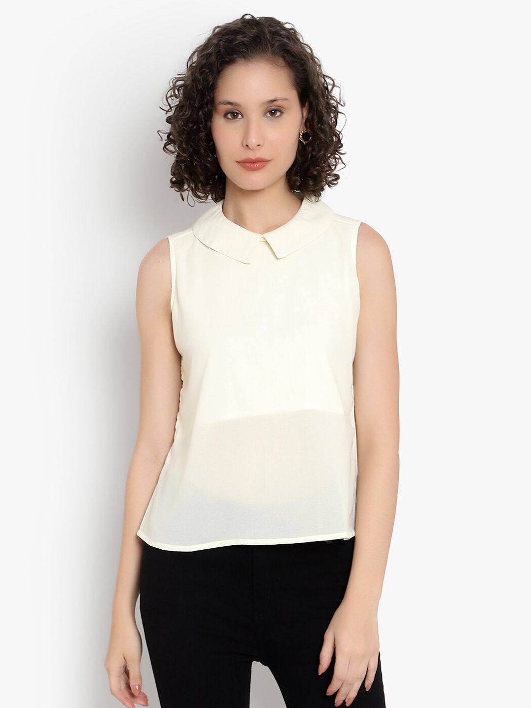 Off-White Georgette Top — view 8