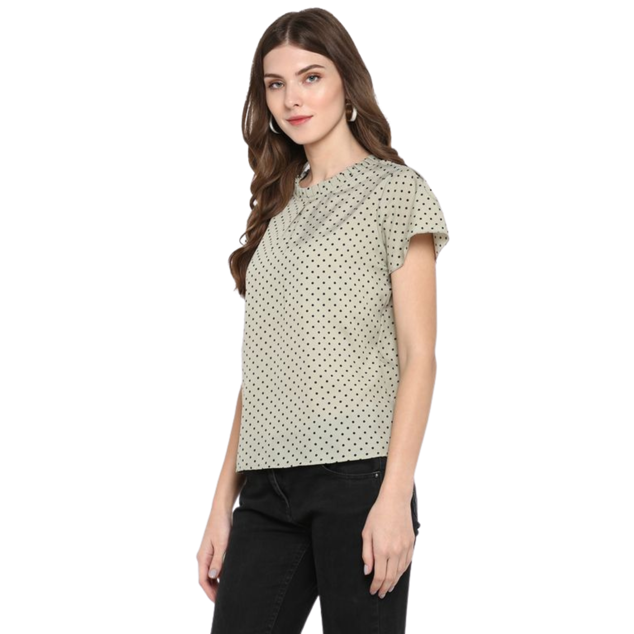 Green Polka Dot Top