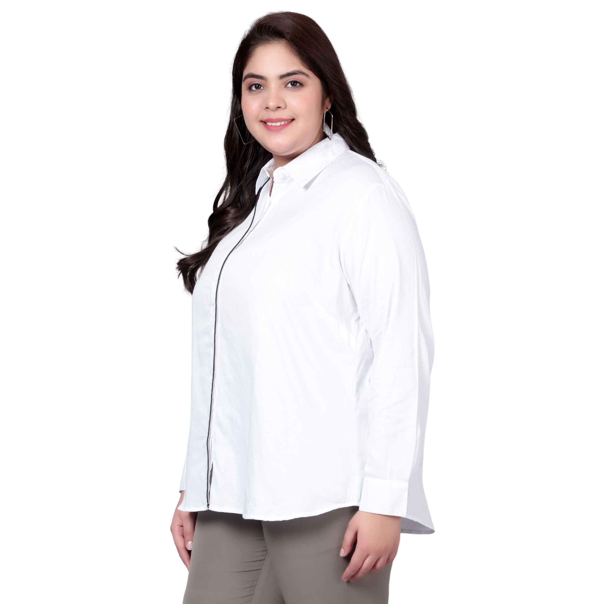 White Formal Plus Size Shirt