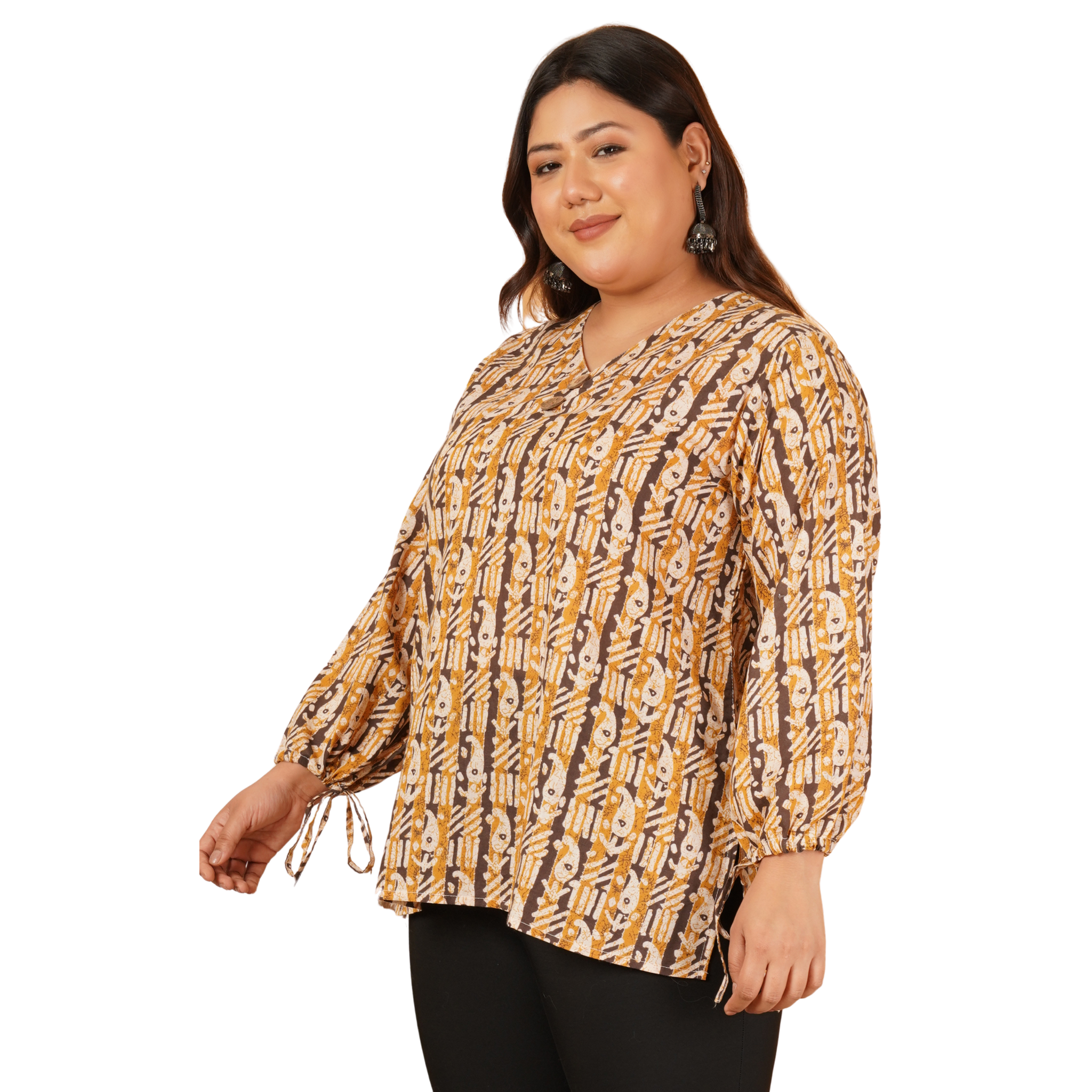Mustard Paisley Plus Size Tunic