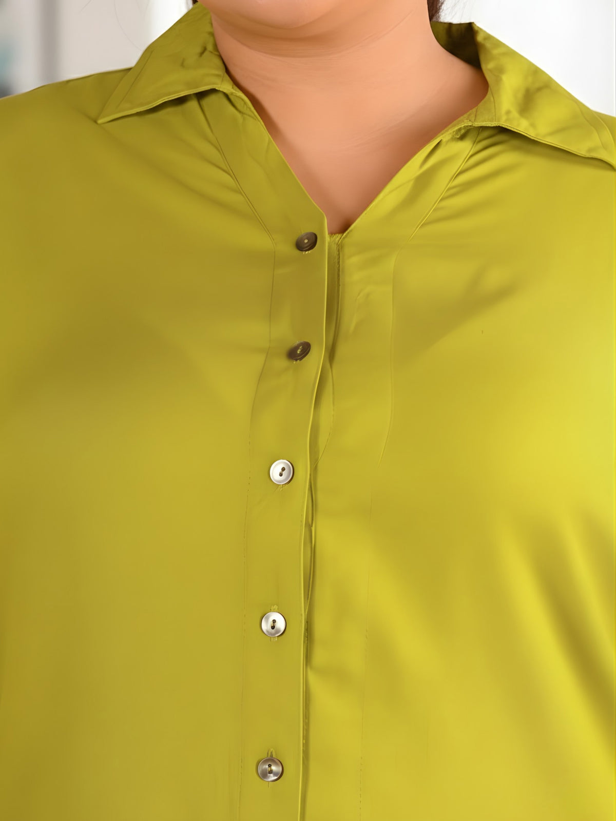 Light Green Longline Plus Size Shirt