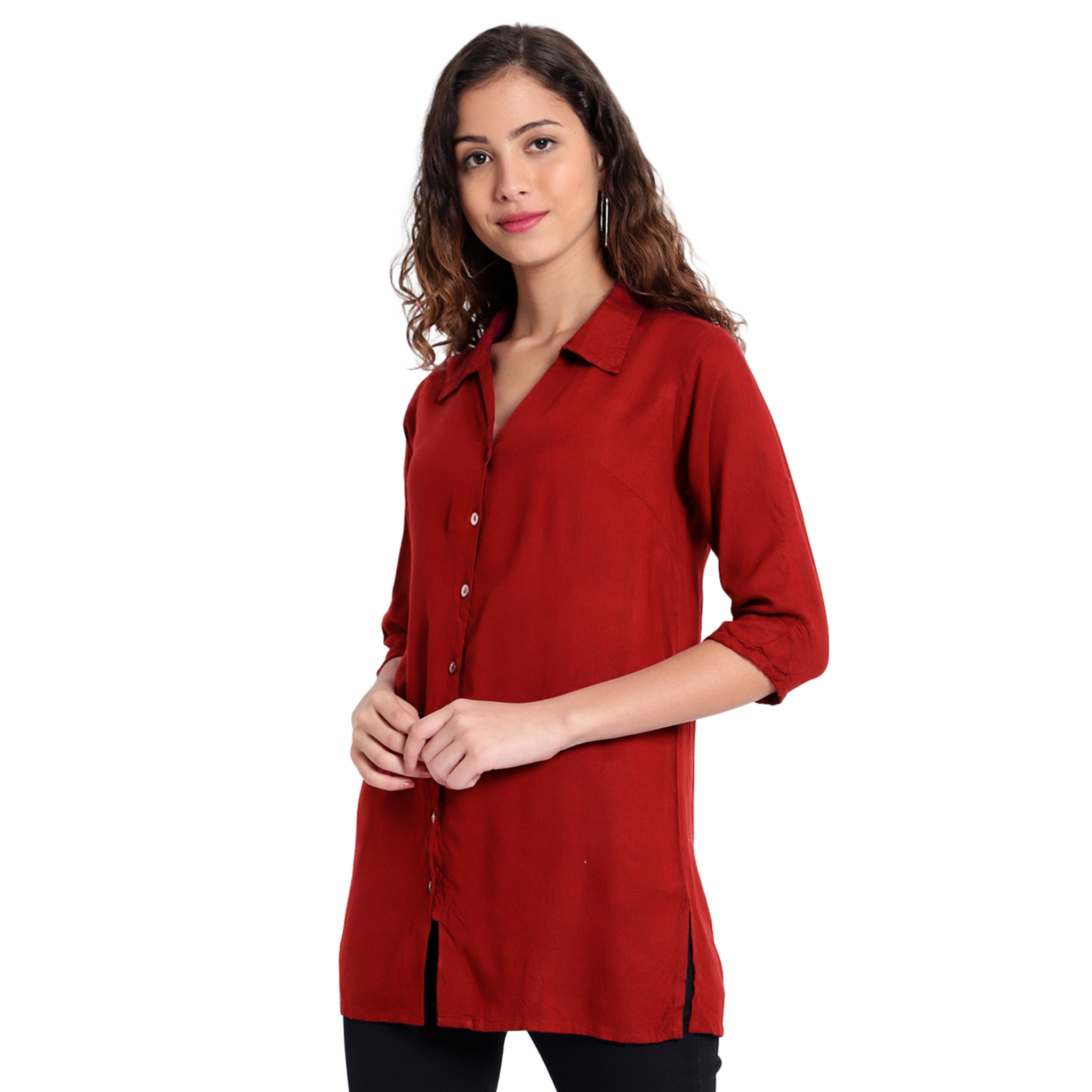 Maroon Longline Shirt