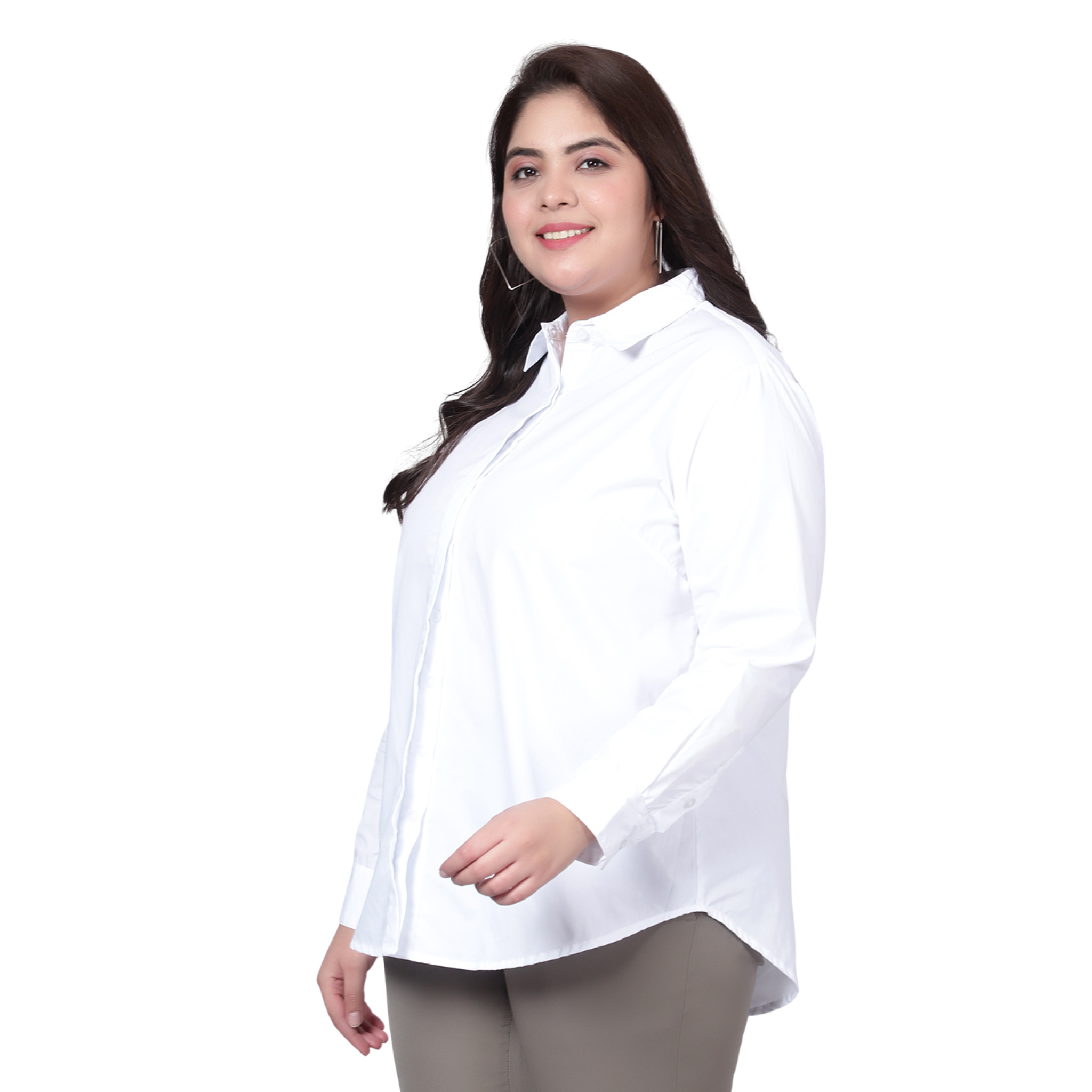White Slim Fit Formal Plus Size Shirt