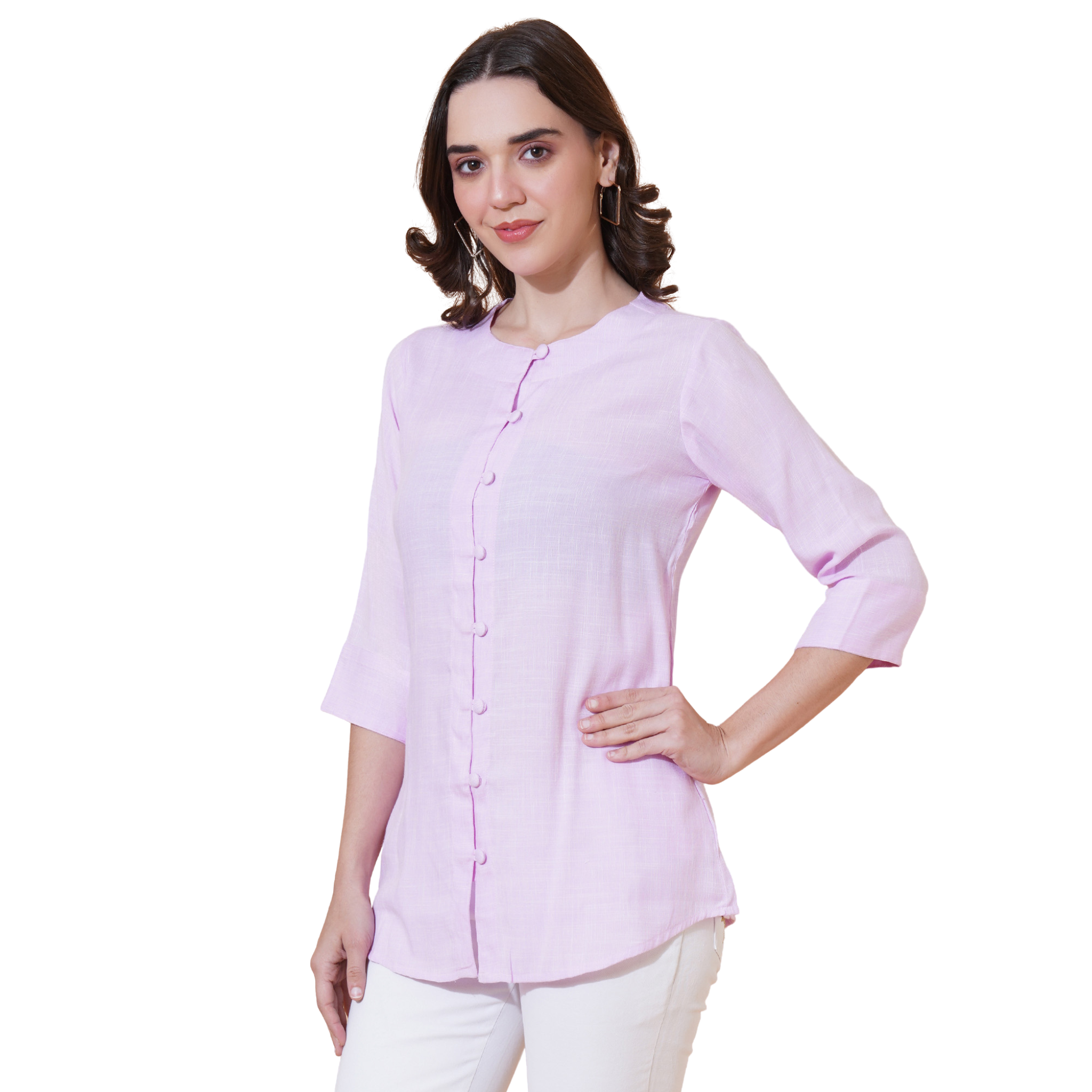 Purple Cotton Linen Tunic