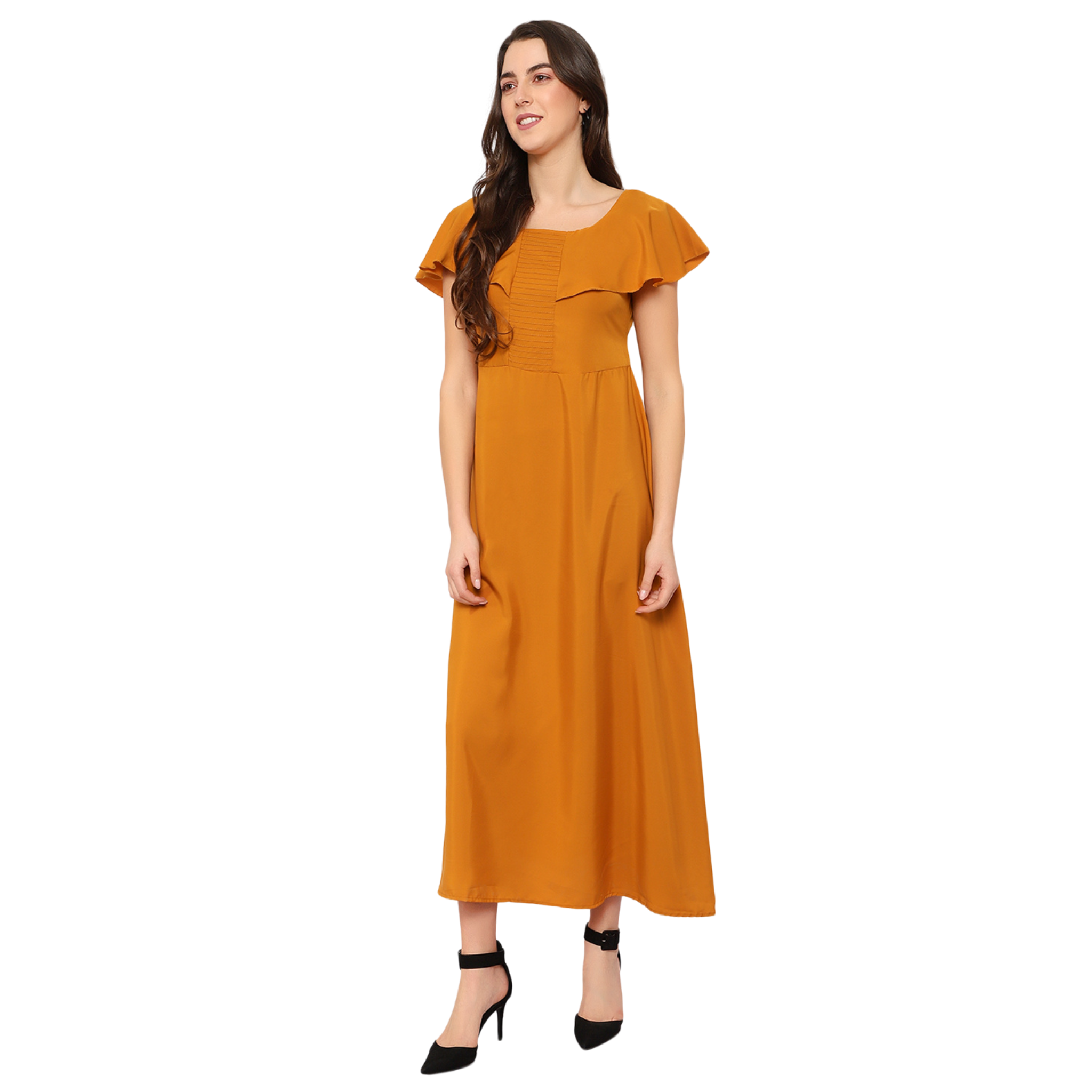 Yellow Solid Maxi Dress