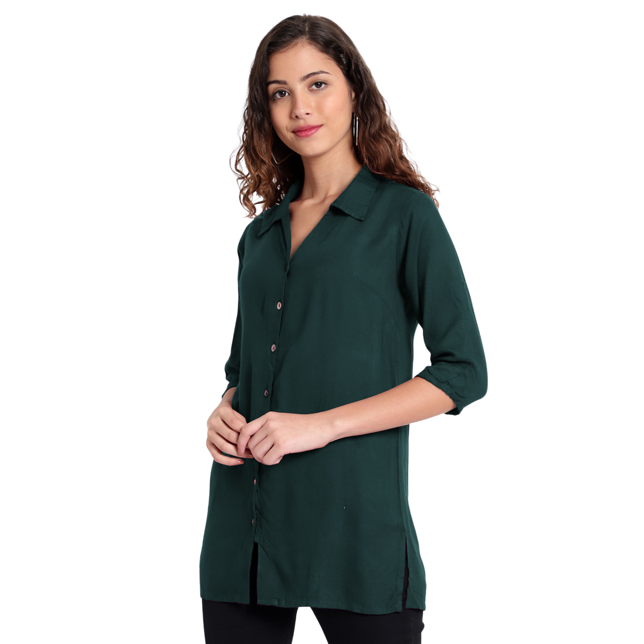 Dark Green Longline Shirt