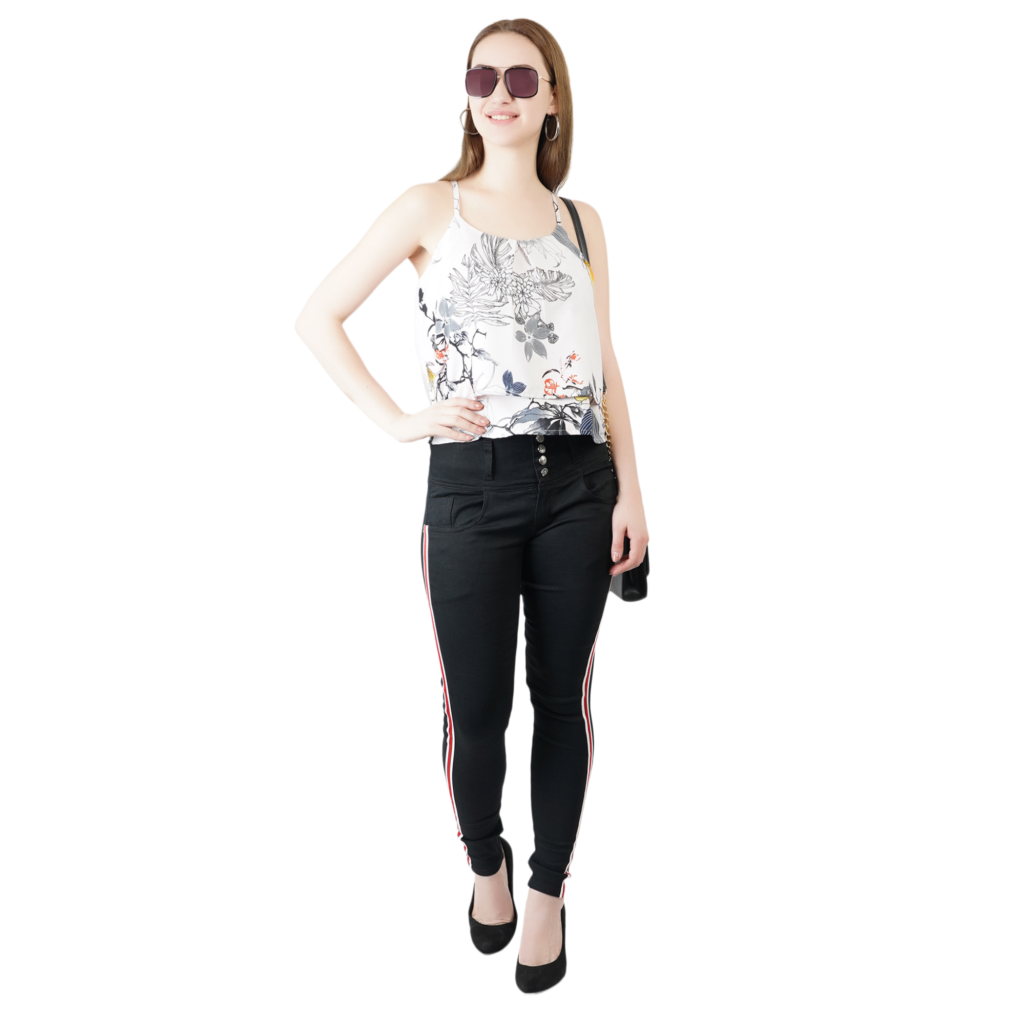 Pink Floral Strap Top