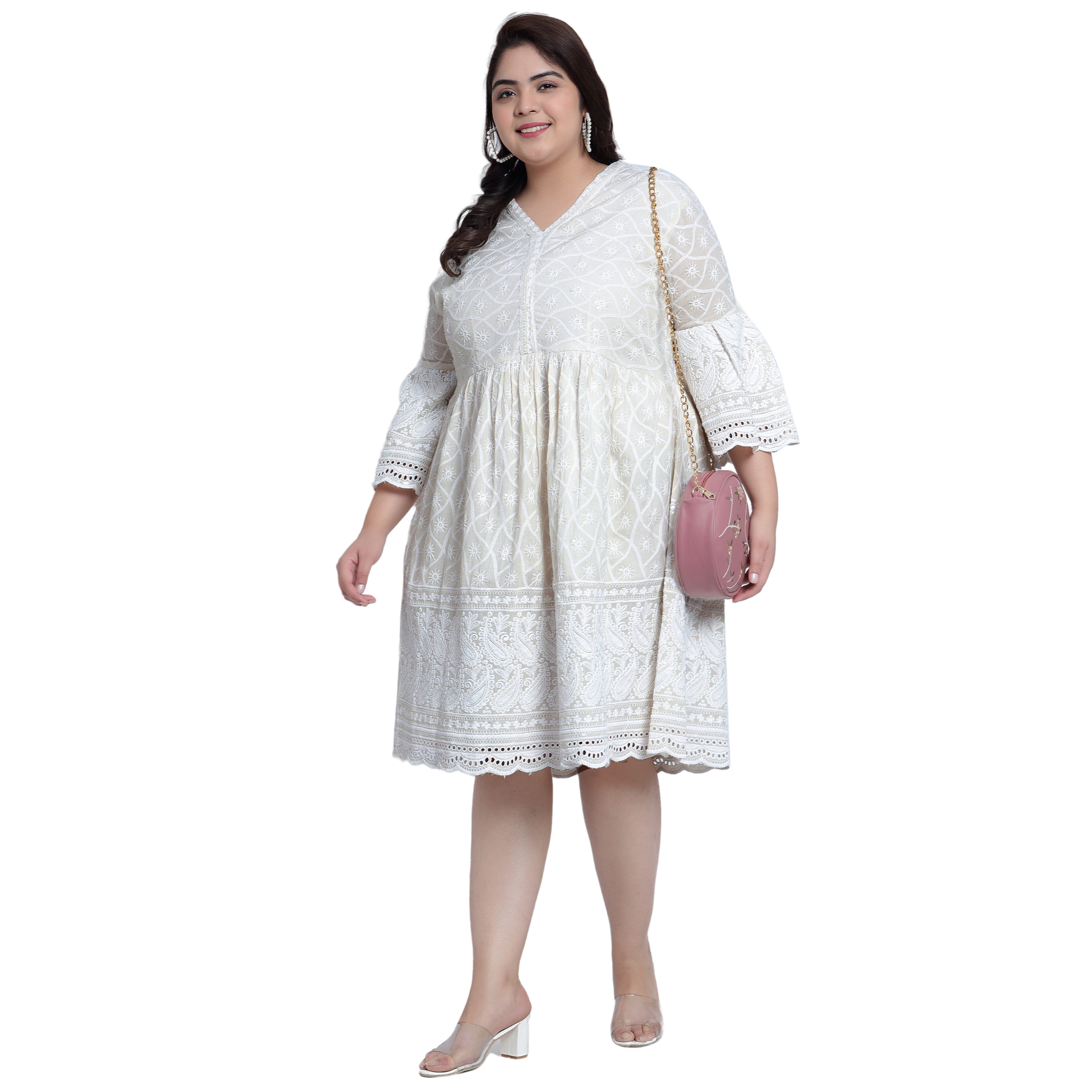 White Lace Plus Size Dress