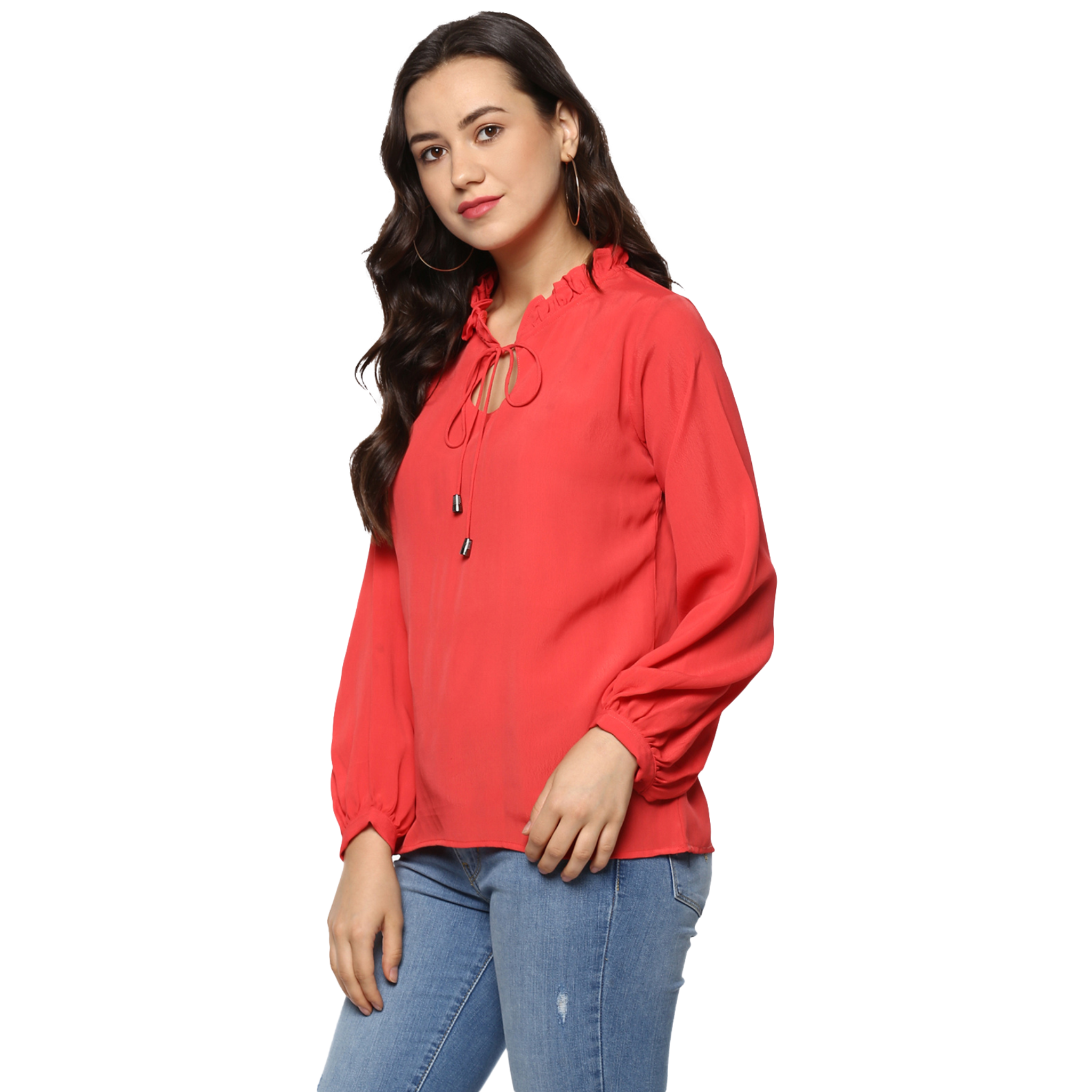 Red Crepe Top