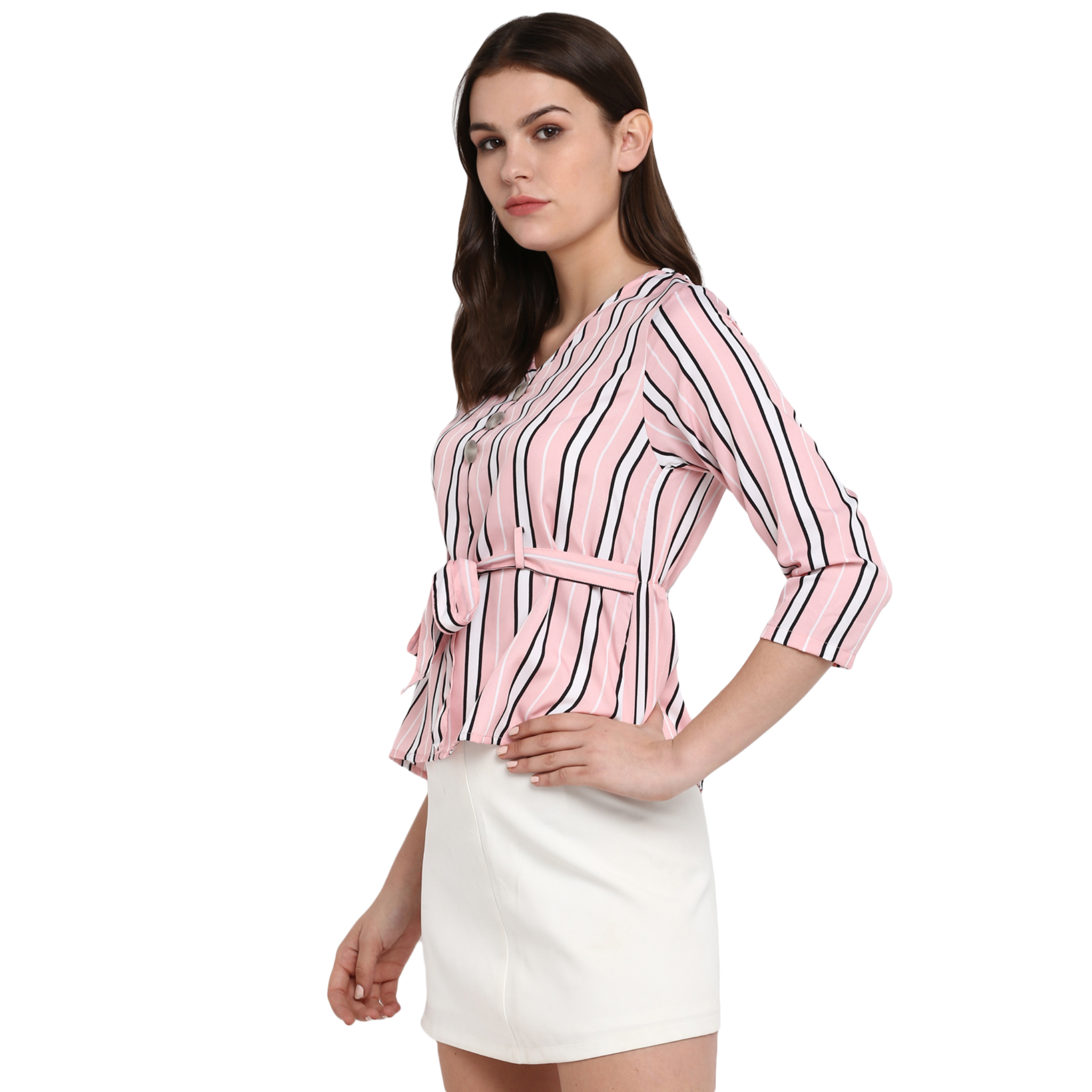 Pink And White Stripe Top