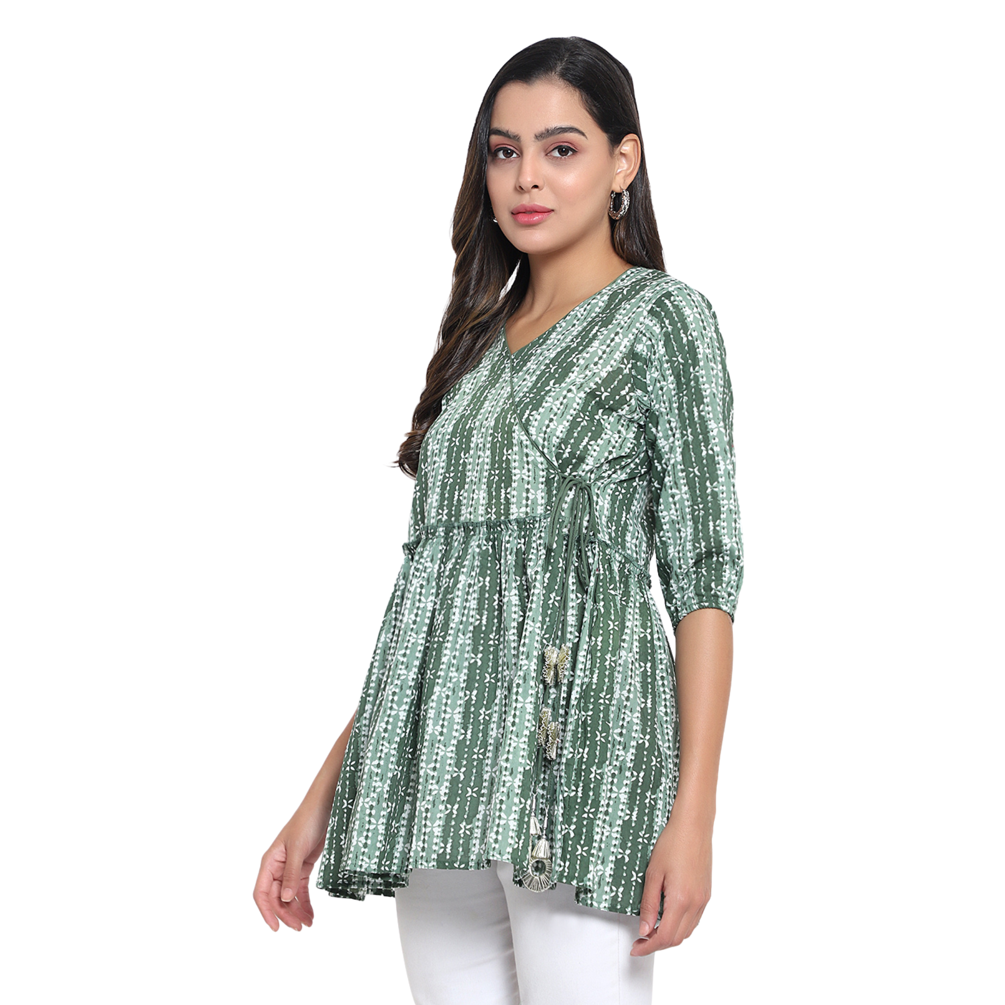Green Hand Block Print Tunic