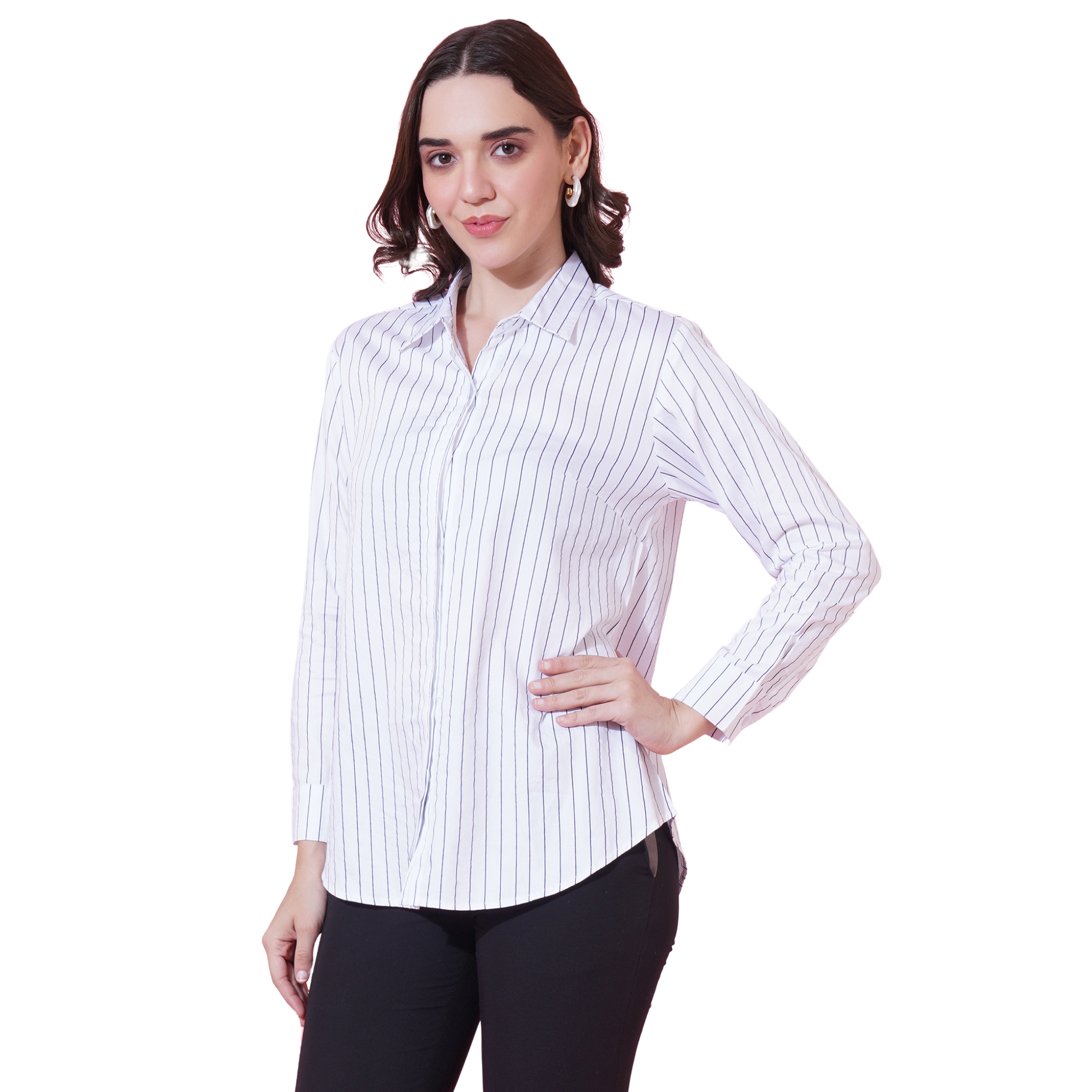 White Stripe Formal Shirt