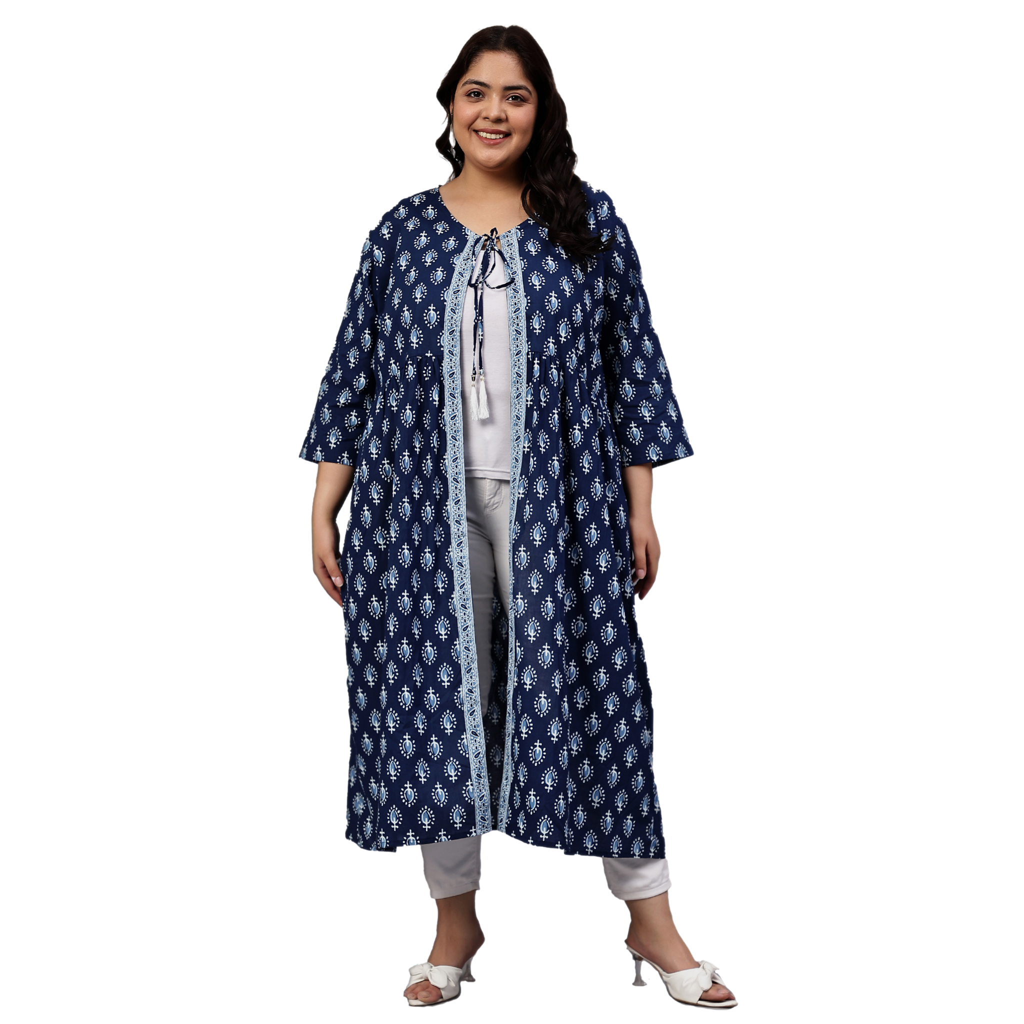 Blue Cotton Shrug