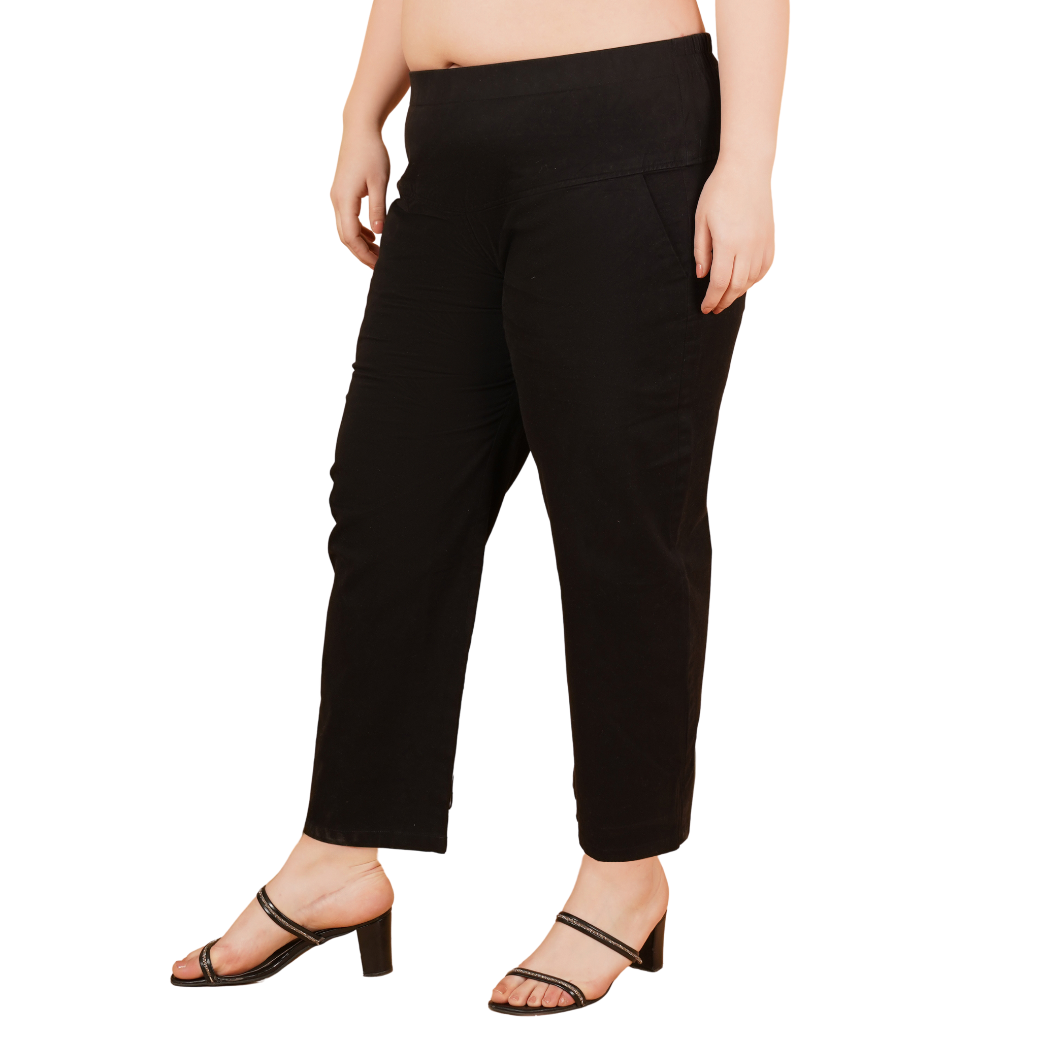 Black Cargo Cotton Trousers