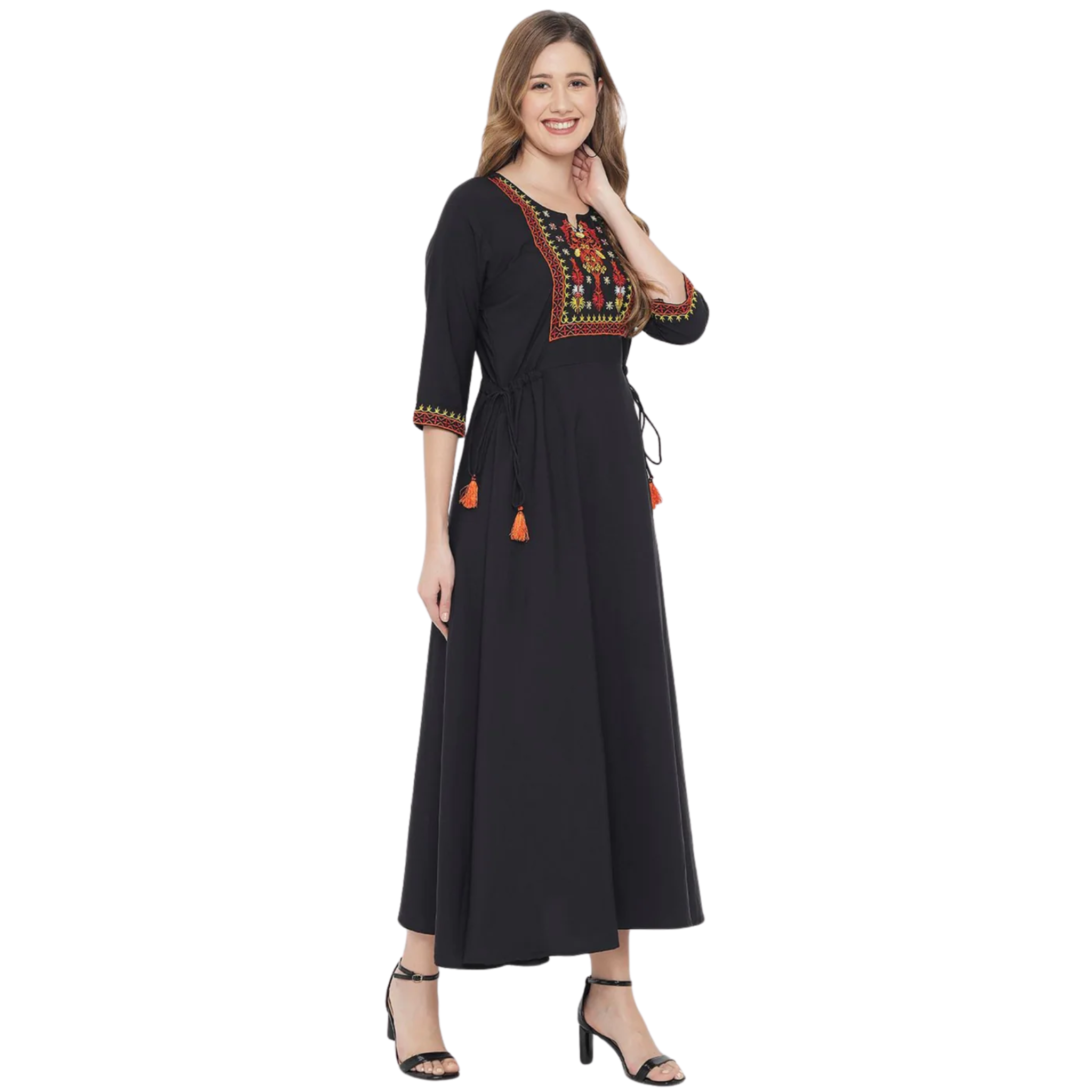 Black Embroidered Dress