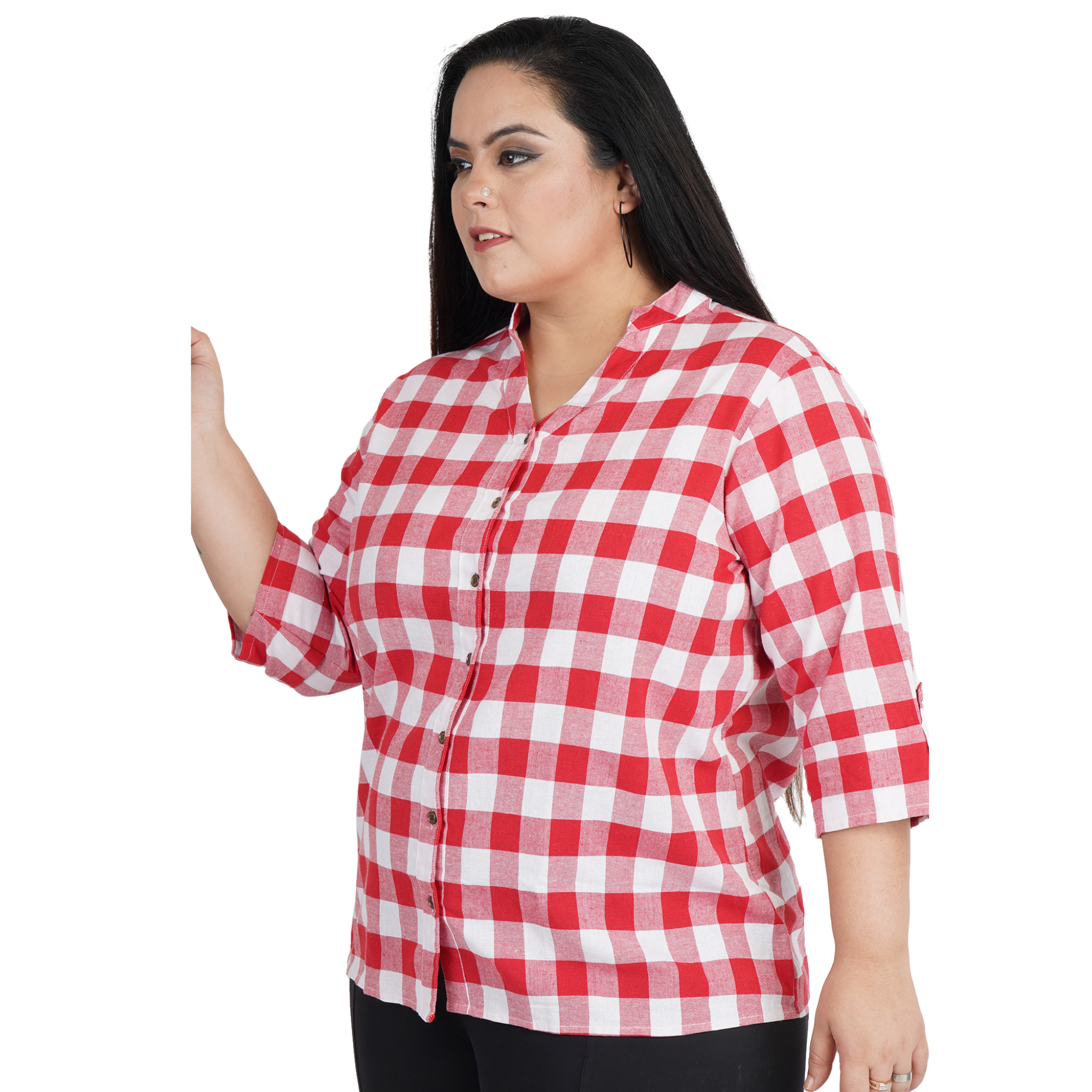Red Checkered Plus Size Shirt