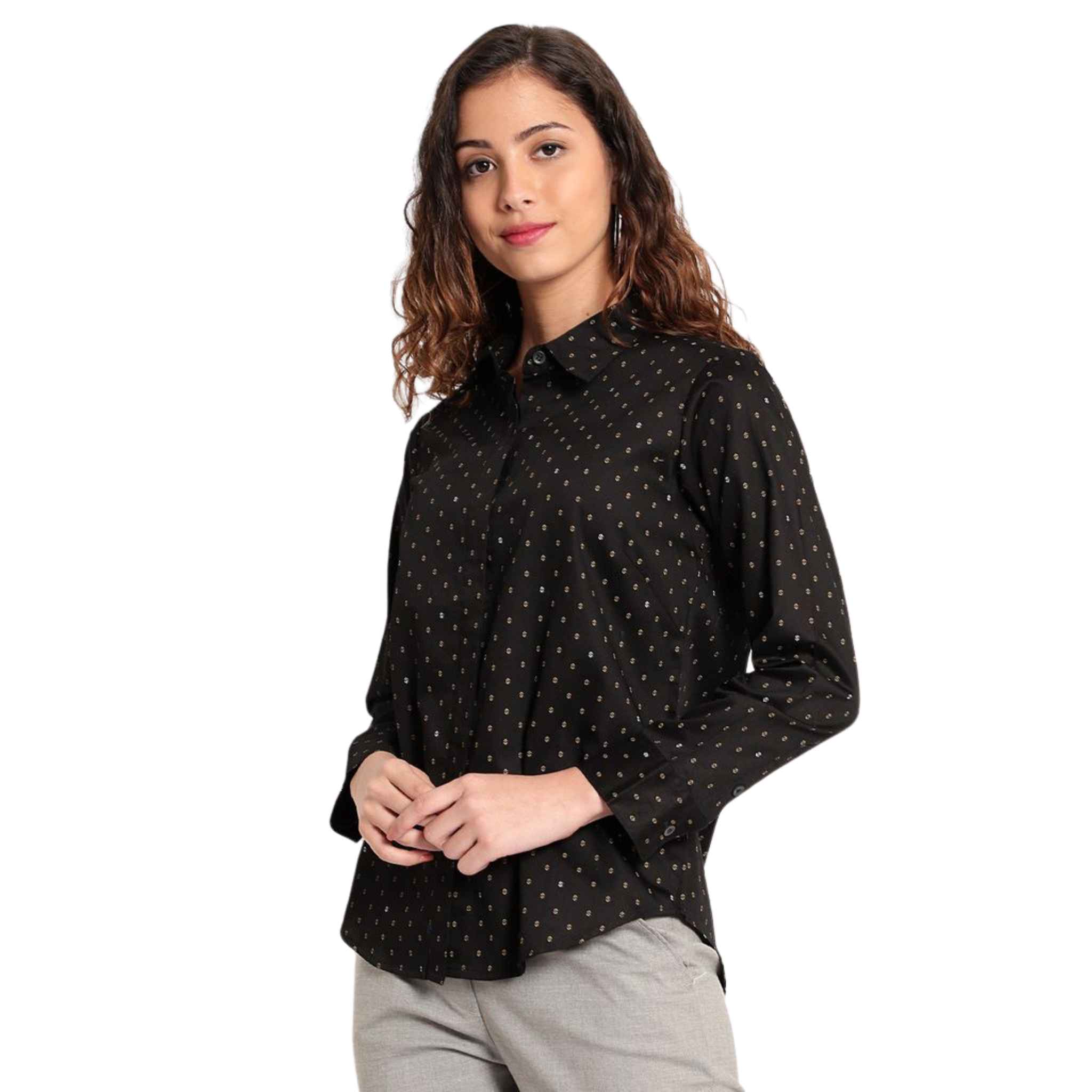 Black Print Formal Shirt