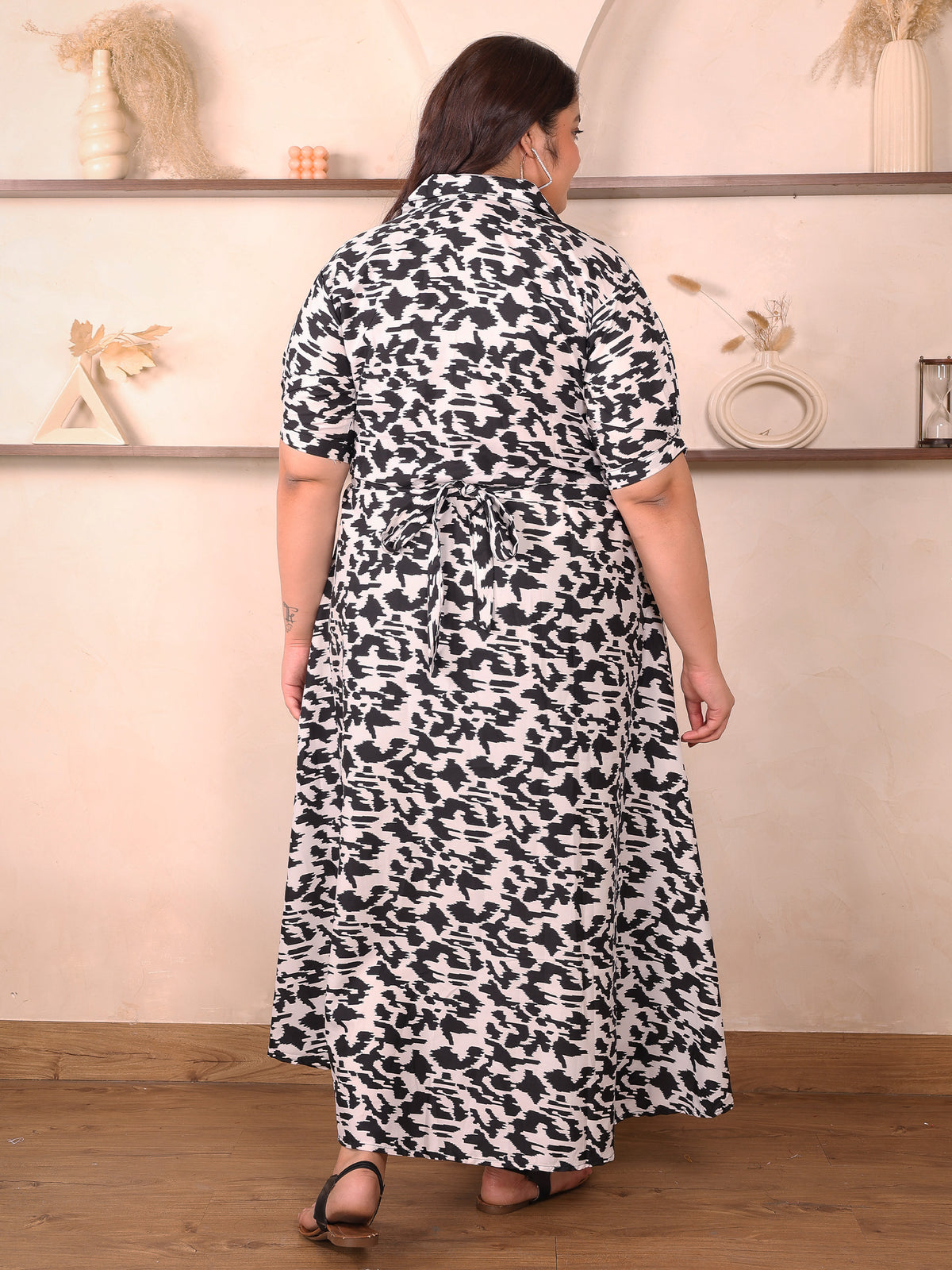 Black and White Plus Size Dress