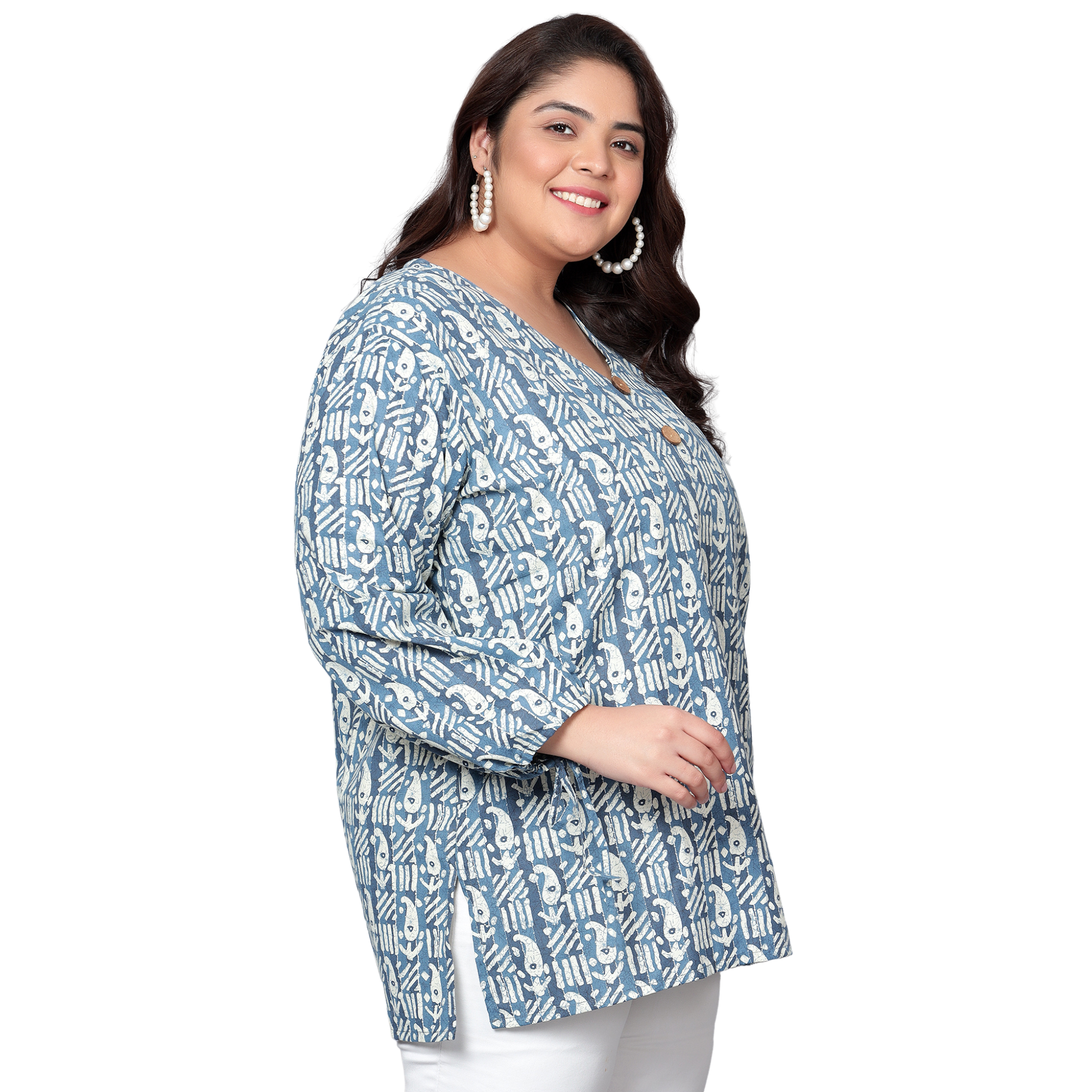 Blue Paisley Plus Size Tunic