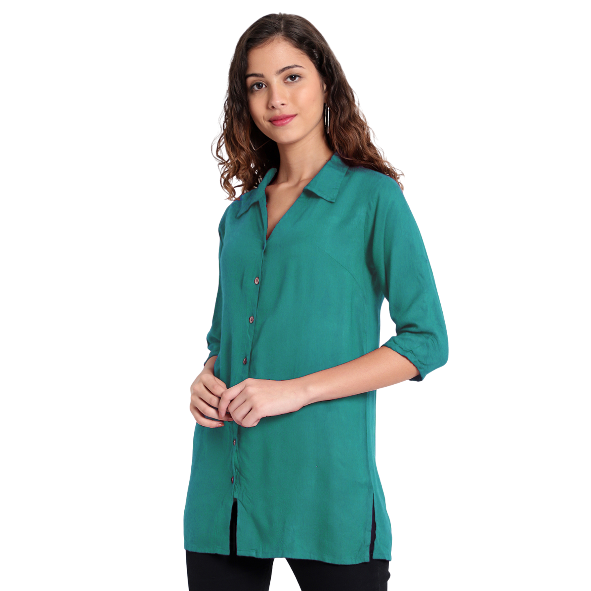 Turquoise Longline Shirt
