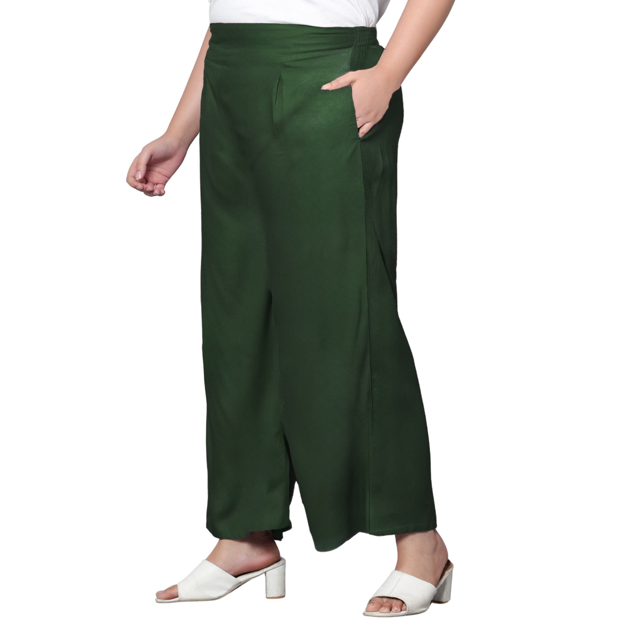 Green Plus Size Trousers