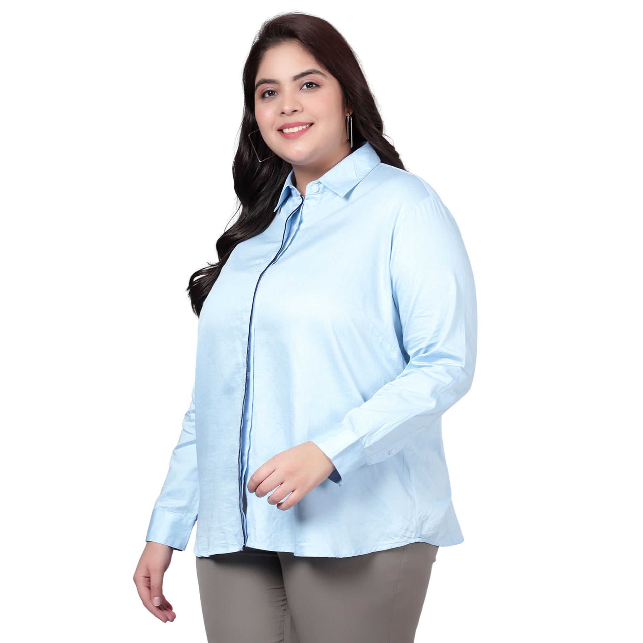 Blue Formal Plus Size Shirt