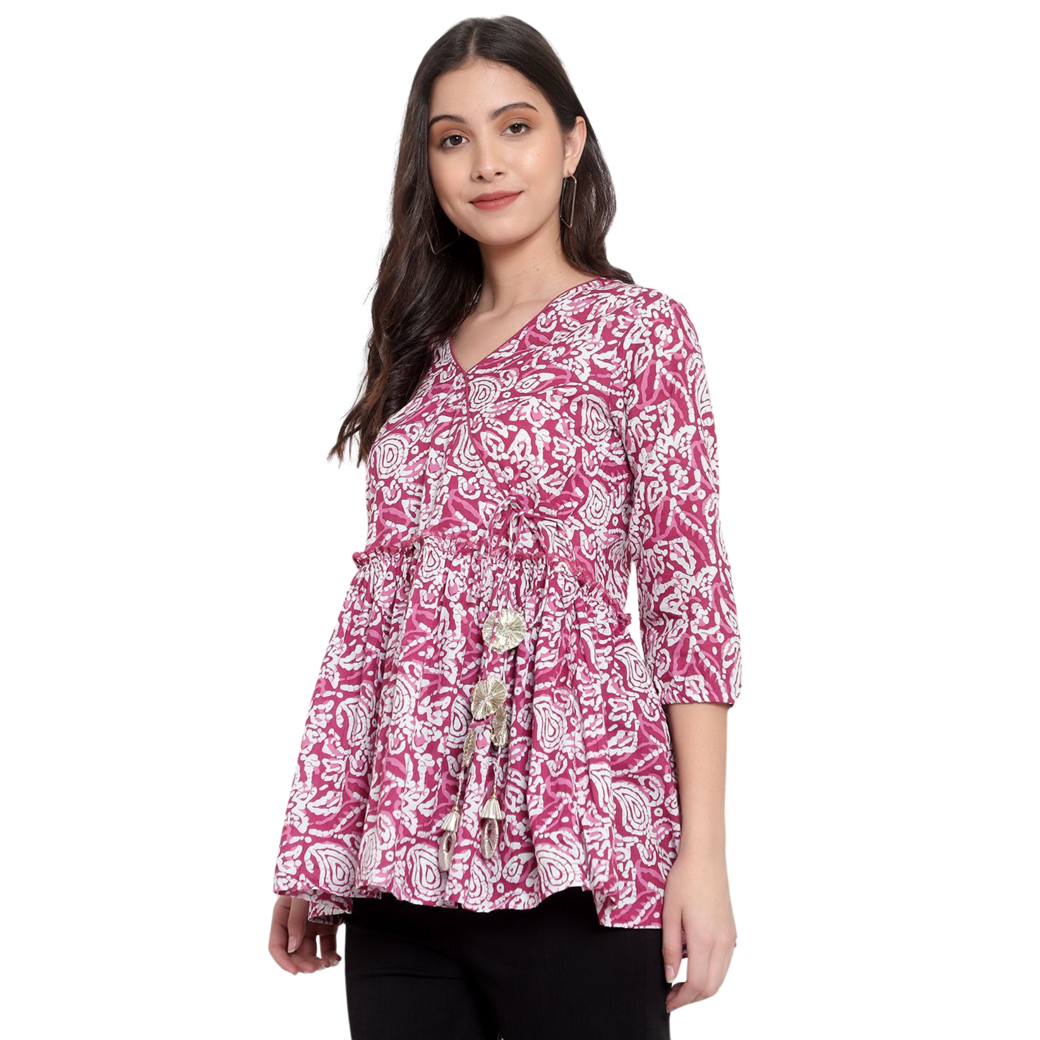 Pink Hand Block Print Tunic