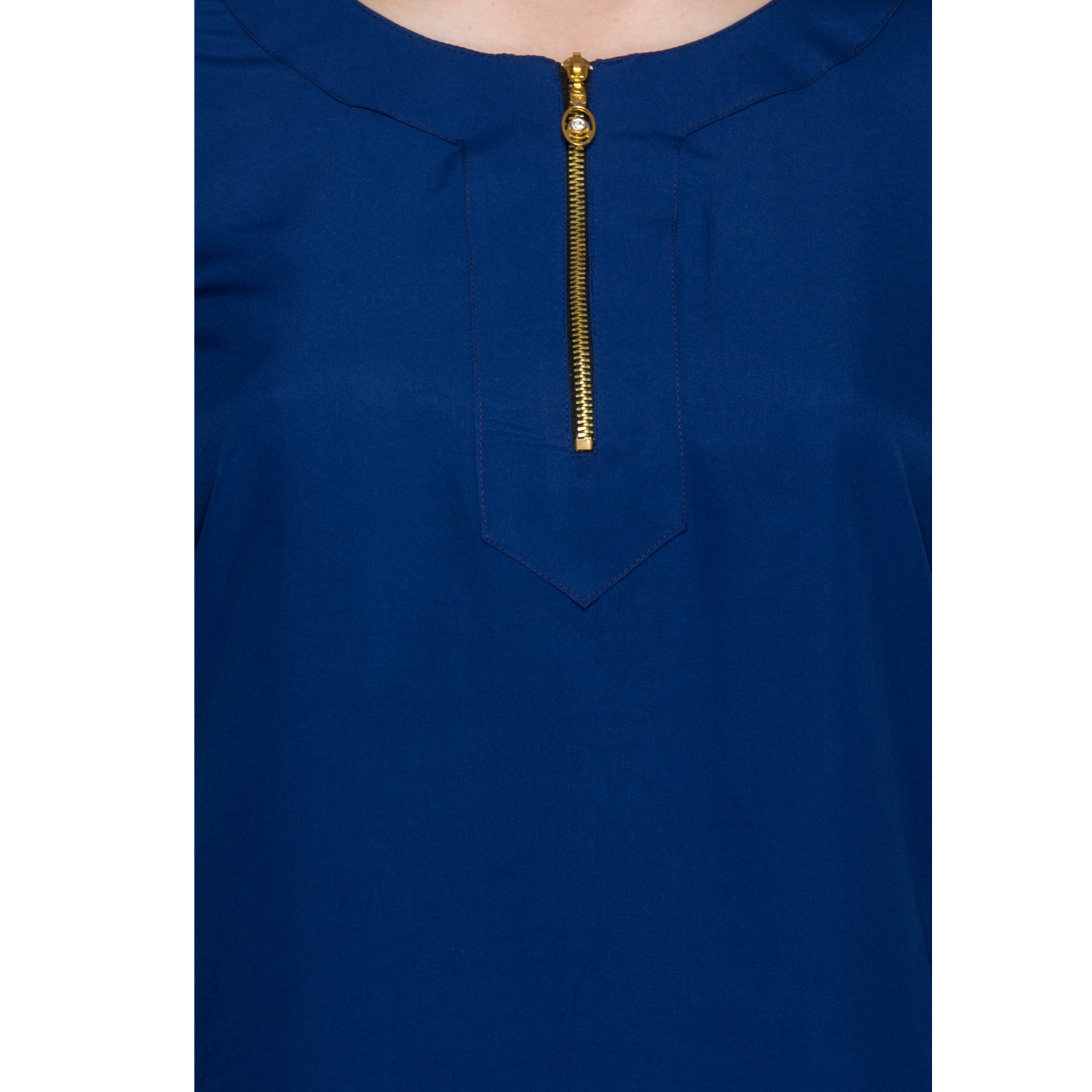 Blue Front Zipper Top