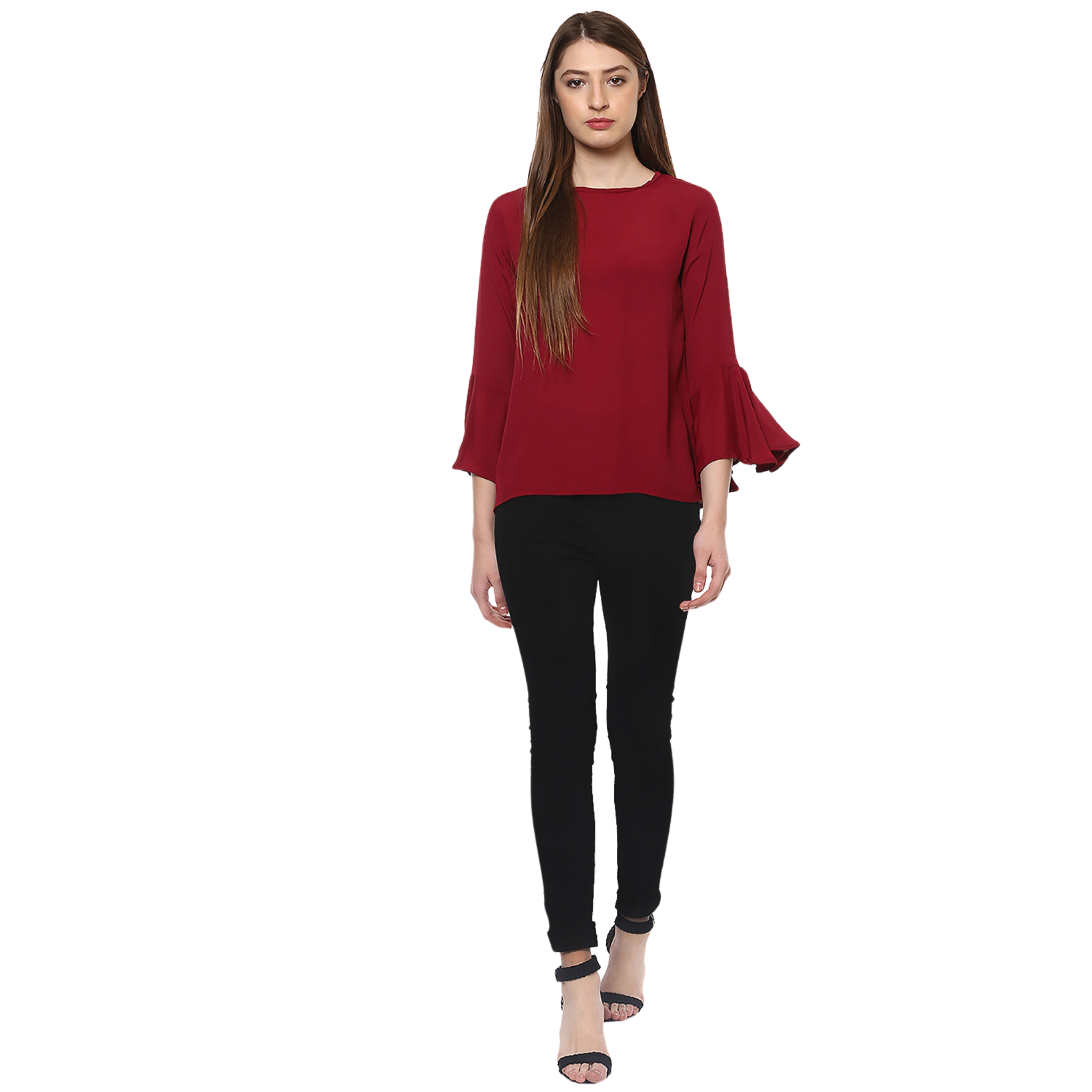 Maroon Crepe Top